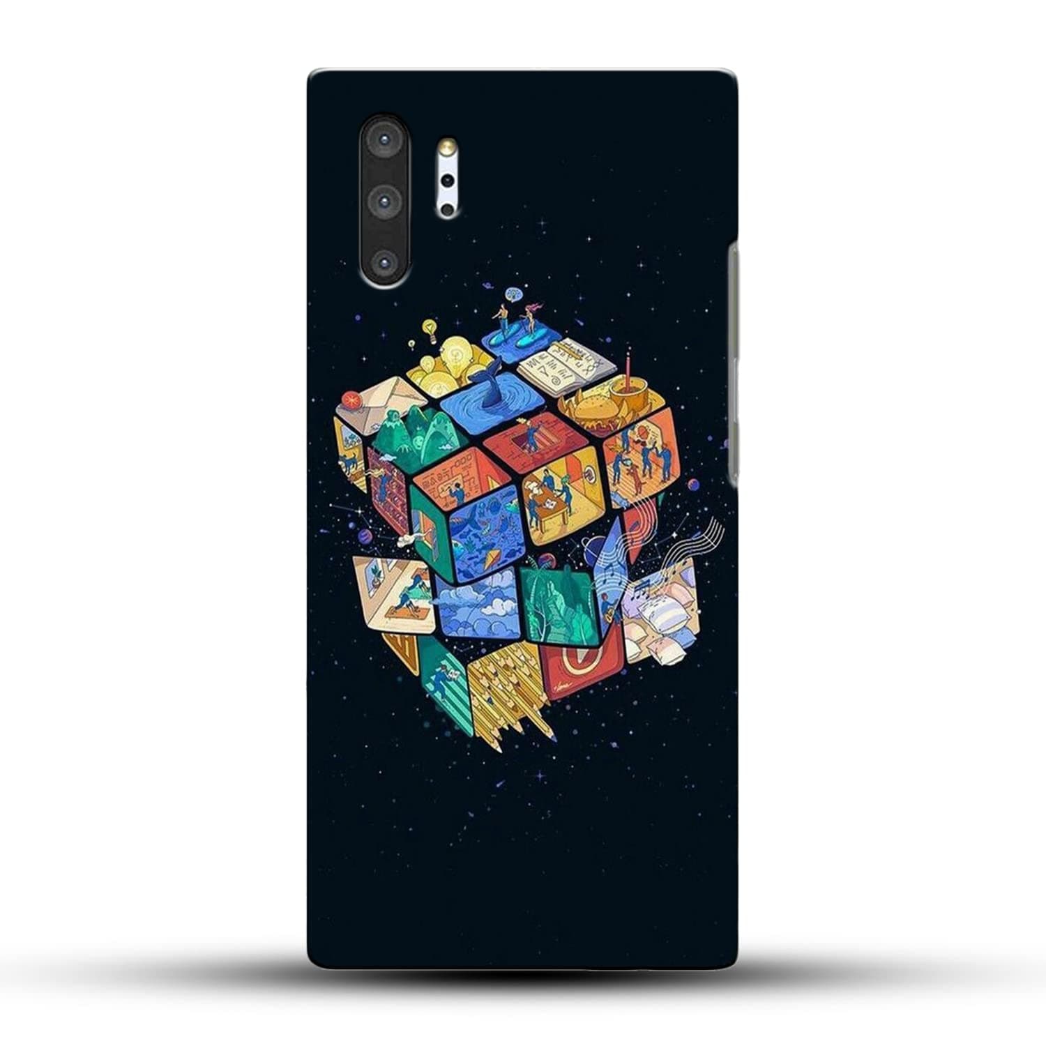 DREAMCART Samsung Note 10 Plus Back Cover | Cube Art Texture Colorful Abstract Blue Fancy Cover | Designer Printed Hard Back CASE Cover for Samsung Galaxy Note 10 PRO/Note 10PLUS