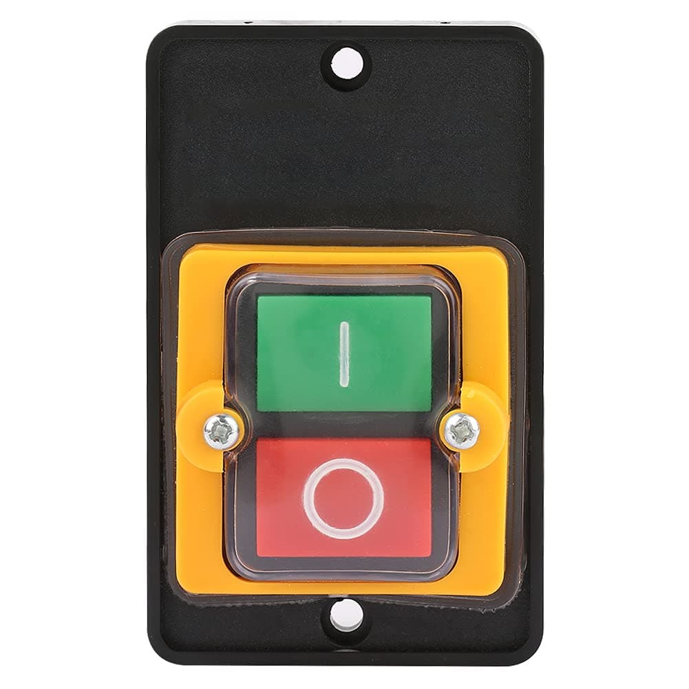 AC220V/380V 10A On Off Button Switch Self-locking Push Button Switch, Waterproof On/Off Start Stop Push Button Switch, Green Red Momentary Push Button Switch