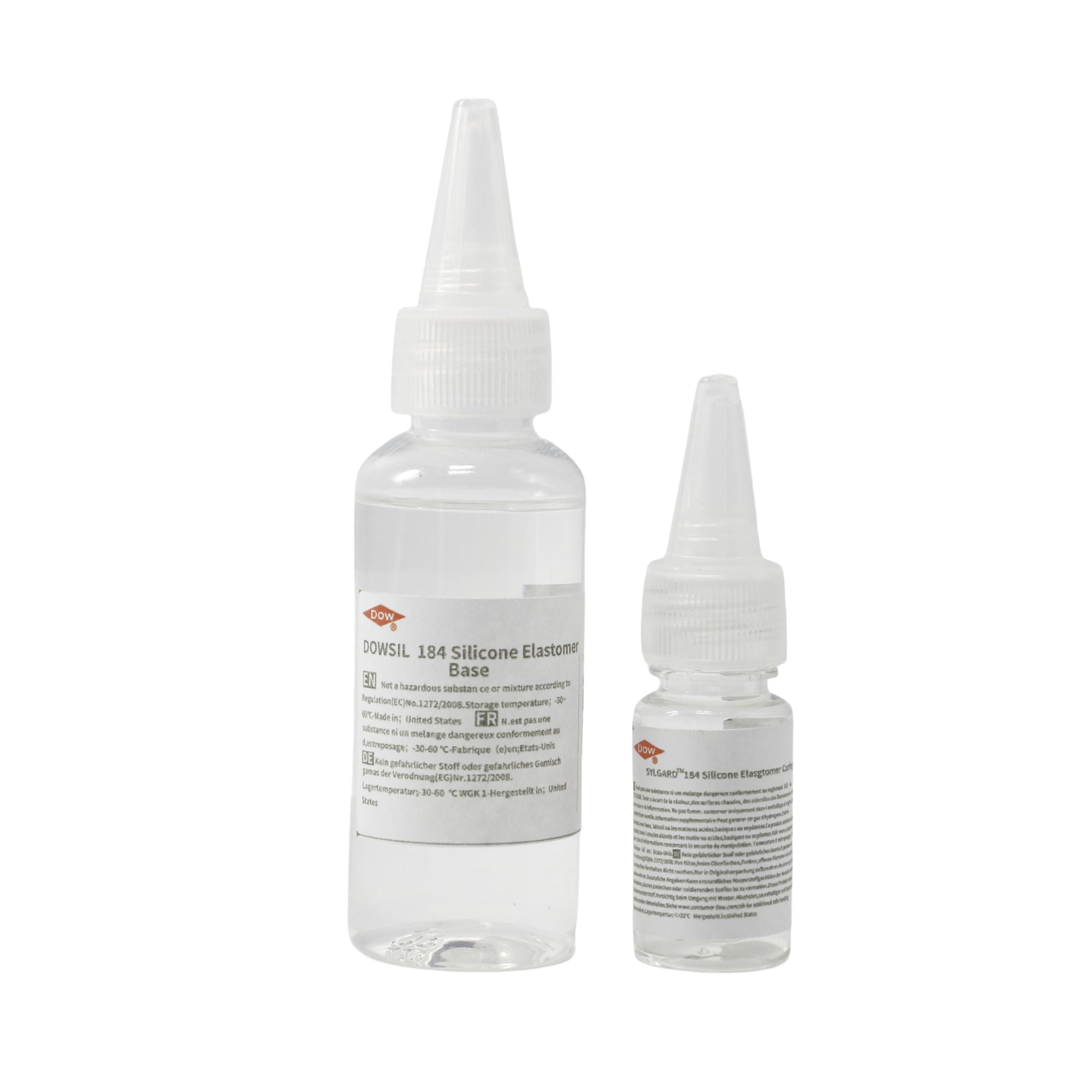 Dowsil SYLGARD 184 Silicone Elastomer Kit Base A + Curing Agent Solidifier B Two Parts Set for Electrical Component Battery Board Assembly Room Temperature RT Heat Cure (60g = A 55g + B 5g)