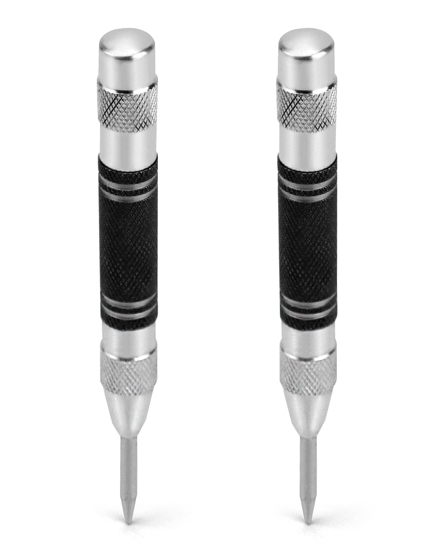 QWORK2 Pack Automatic Center Punch, 5" Spring Loaded Center Punch, Hole Marker Tool