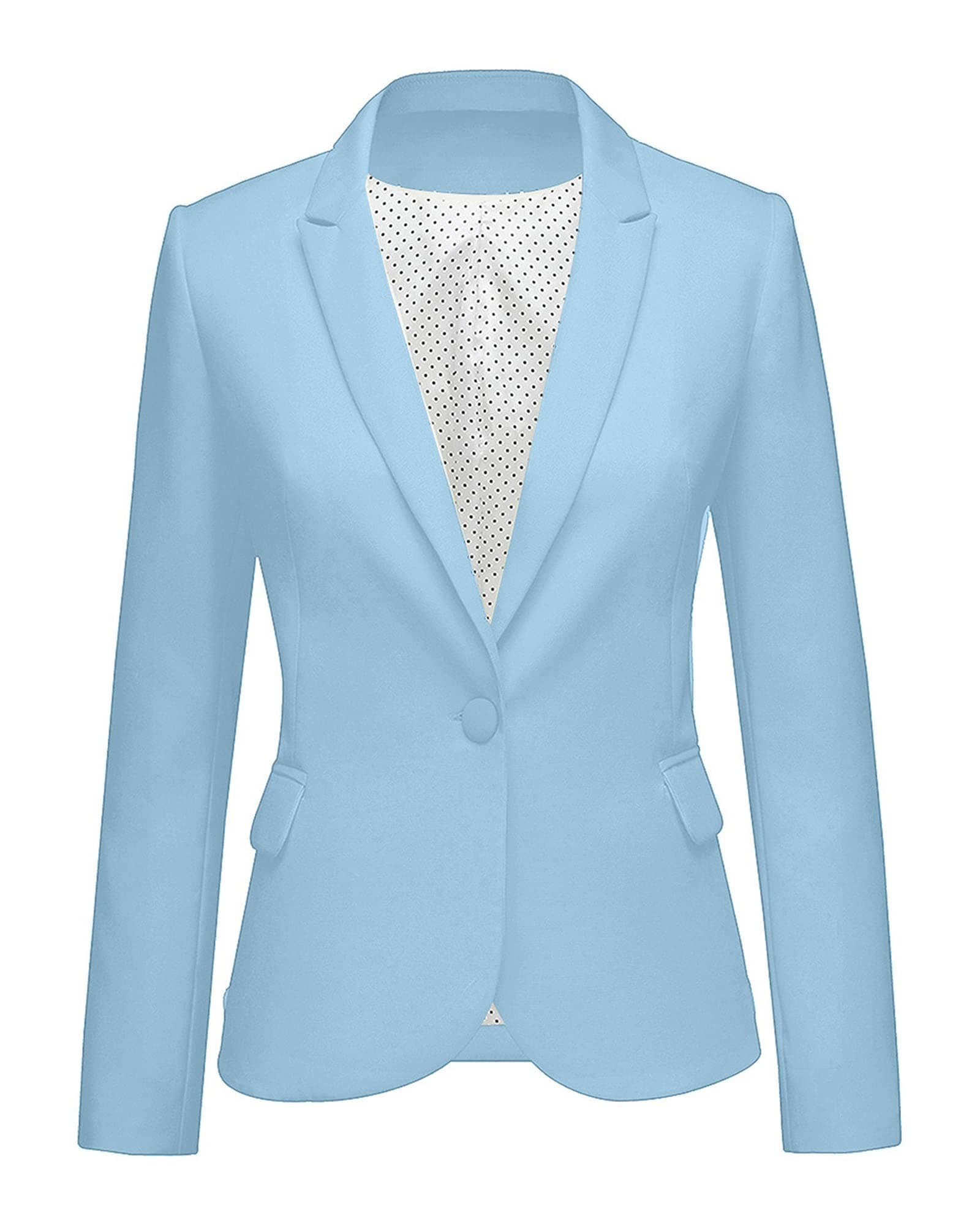 - Womens Notched Lapel Pockets Button Work Office Blazer Jacket Suit