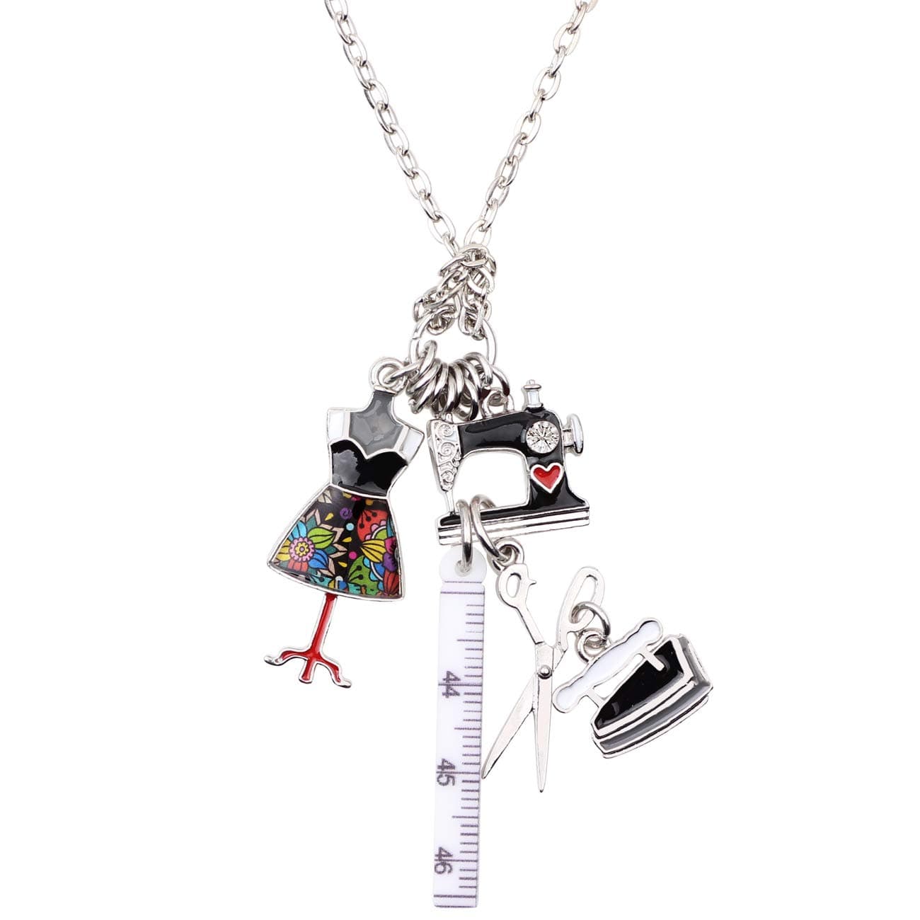 Black Sewing Necklace