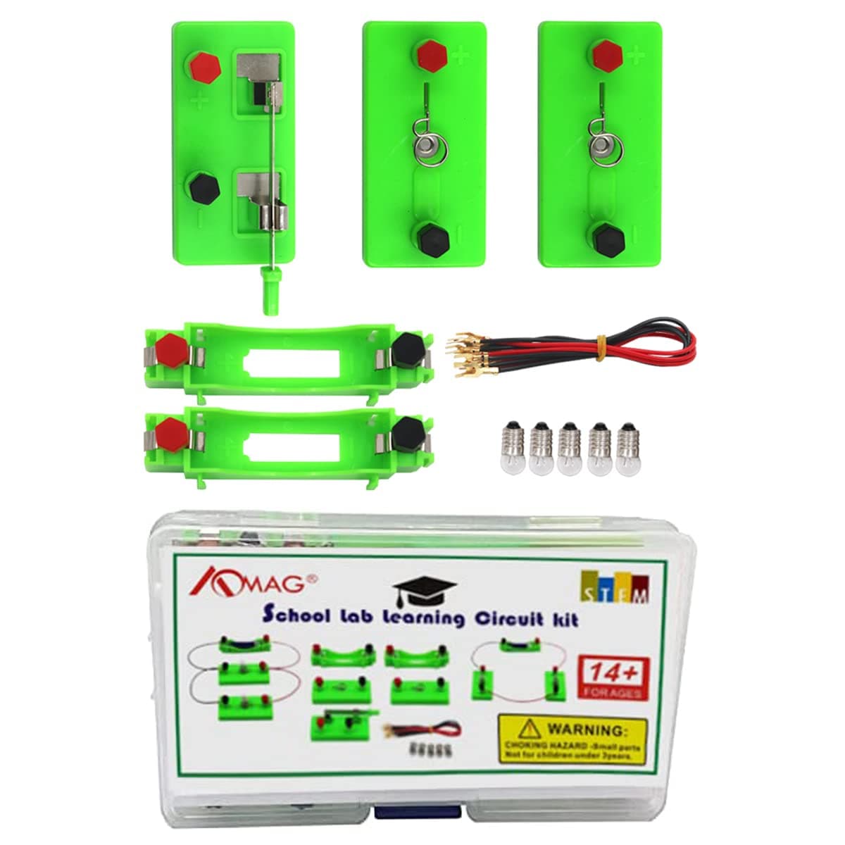 AOMAG Physics Science Lab Learning Circuit kit,Electricity Experiment Set,Building Circuits for Kids Junior Senior High School Students (Basic kit)