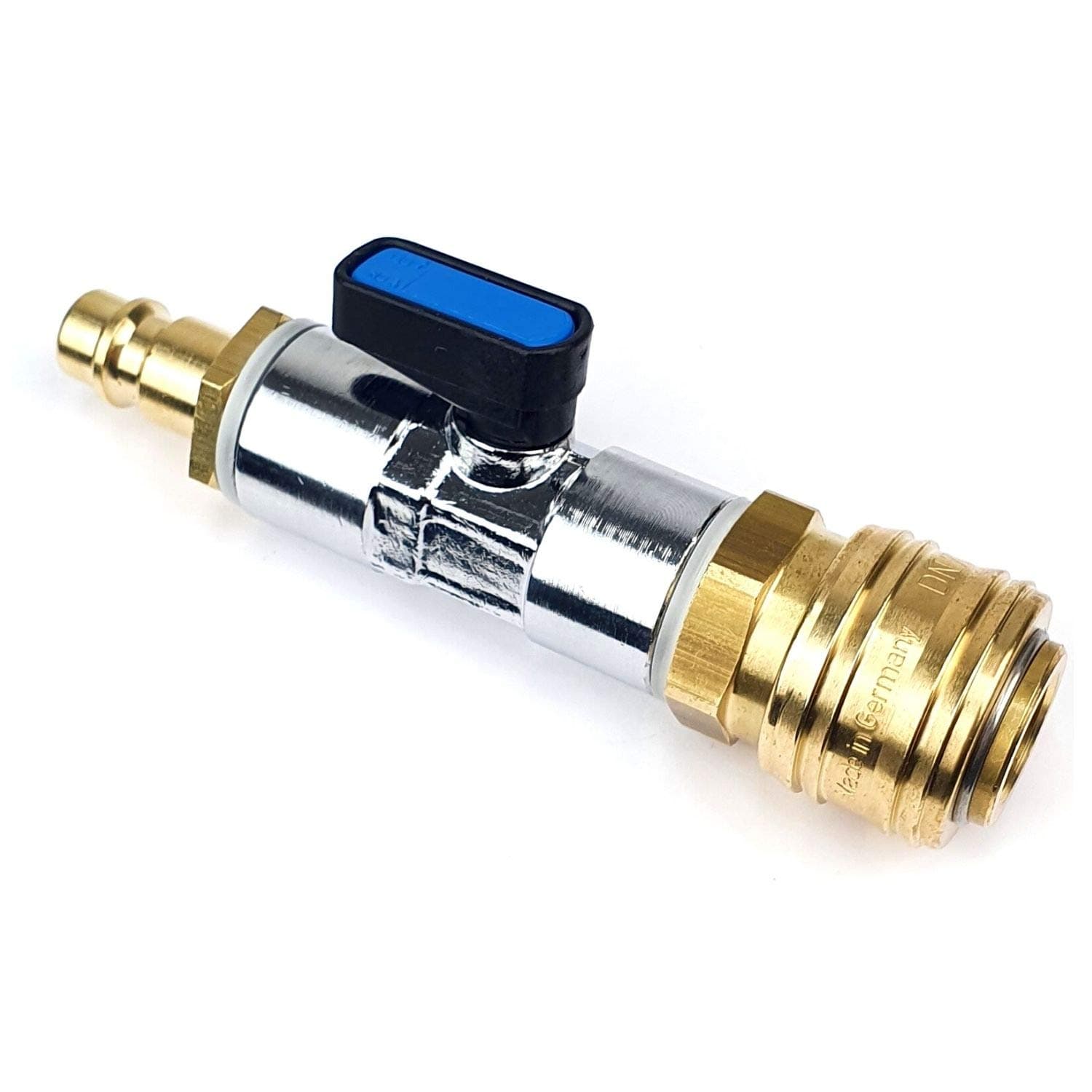Compressed Air Quick Release Coupling Ball Valve Dosing Valve Stop Valve 3/8 Inch with Plug Nipple 3/8 Inch and Coupling Box 3/8 Inch NW 7