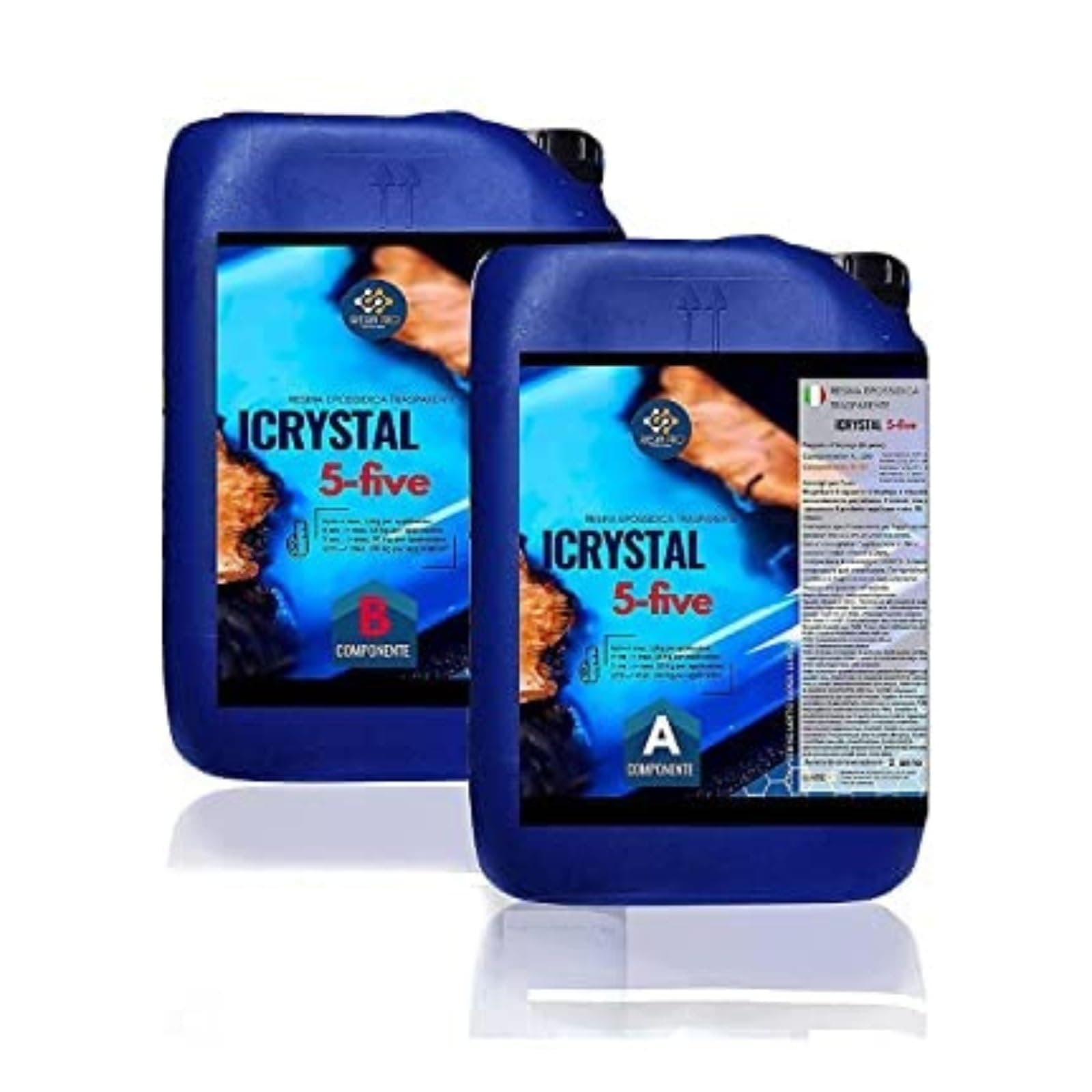 1.75KG-3.86lb EPOXY RESIN CRYSTAL Five Ideal for creating River Table, Furniture, Clear Casting, Countertops 5cm, Jewellery and Artistic Creations, Non-toxic Certified, Technical Assistance in English