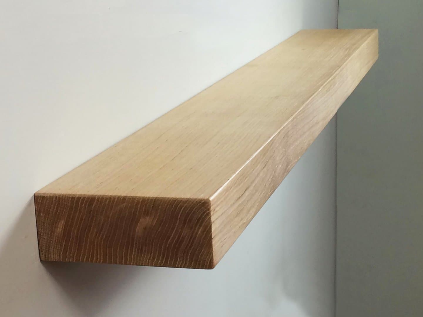 Solid Oak Floating Shelf 6 Inch Depth x 2.5" Thick x 120cm Long - Chunky Fireplace Mantel Wall Shelf Concealed Fixing Brackets