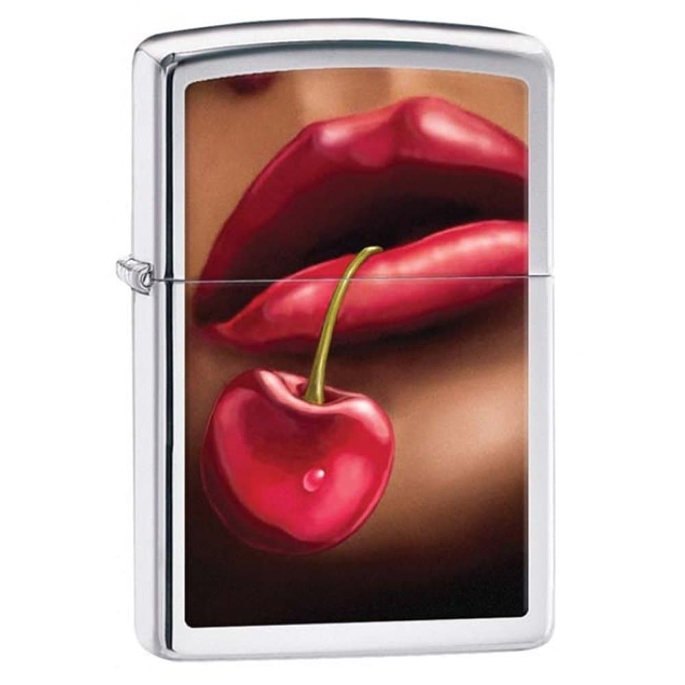 Zippo Cherry Lighter, High Polish Chrome