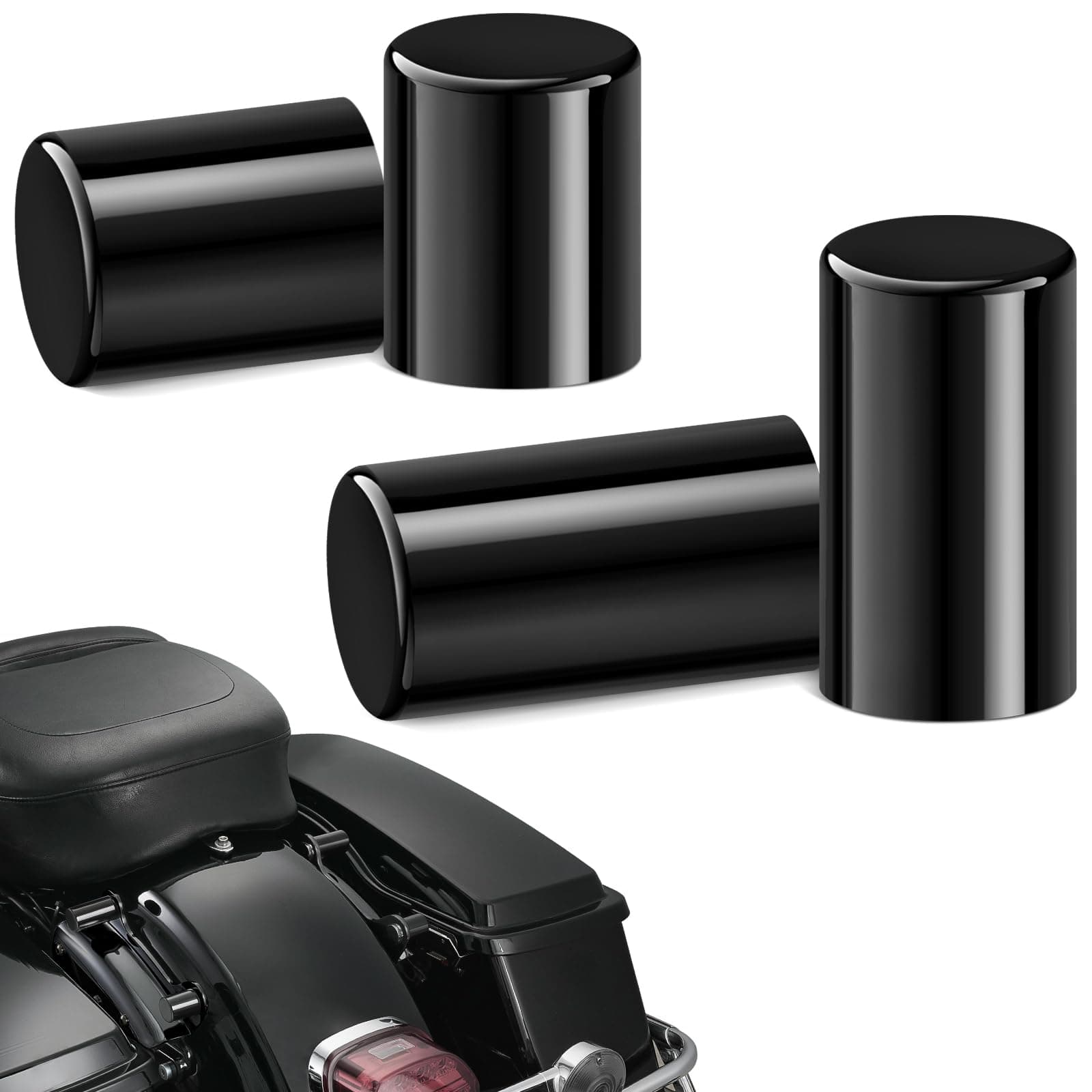 Amazicha Docking Hardware Point Cover Kit Compatible for Harley Davidson Touring Street Glide Electra Glide Road Glide Road King 2009-2020 (4 PCS Black)