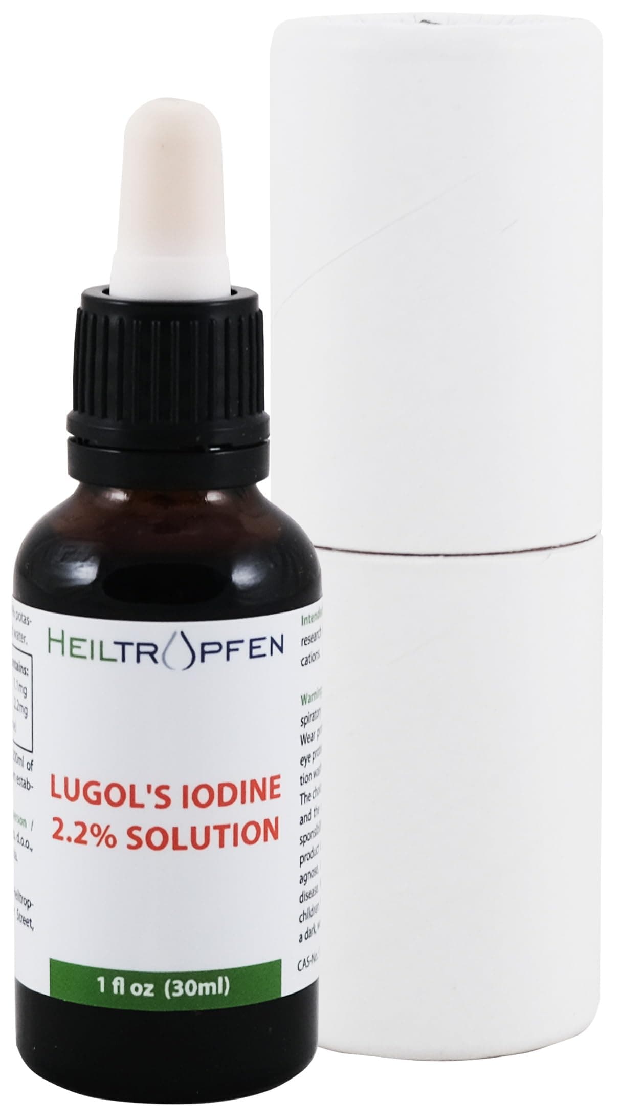 2.2% Lugol's Iodine Solution (1 Fl Oz - 30 ml), Pharmaceutical Grade, Lugols Solution Made with Iodine and Potassium Iodide. ®