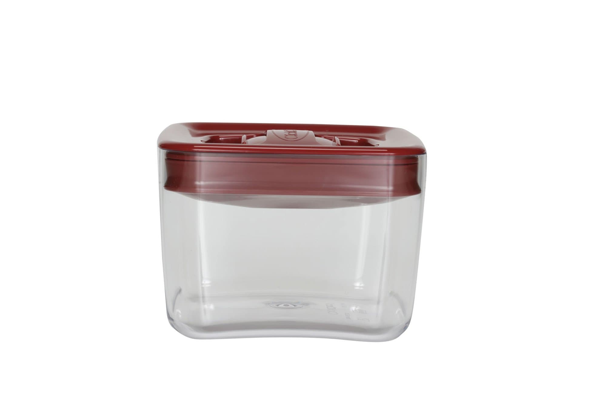 Click Clack Cube 1-Quart Storage Container with Red Lid