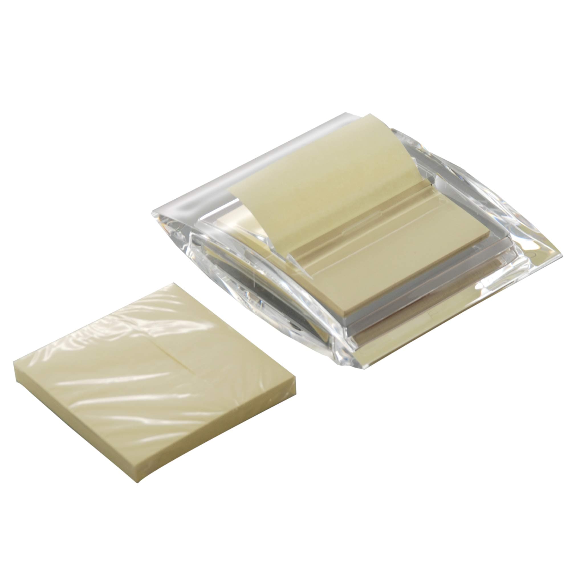 COM.TOPCOM.TOP - Acrylic Dispenser for Self-Stick Note/Holder Includes 2 Memo Notes | for 3 x 3 Self-Stick Notes | Office Supplies, Desk Accessories - Clear