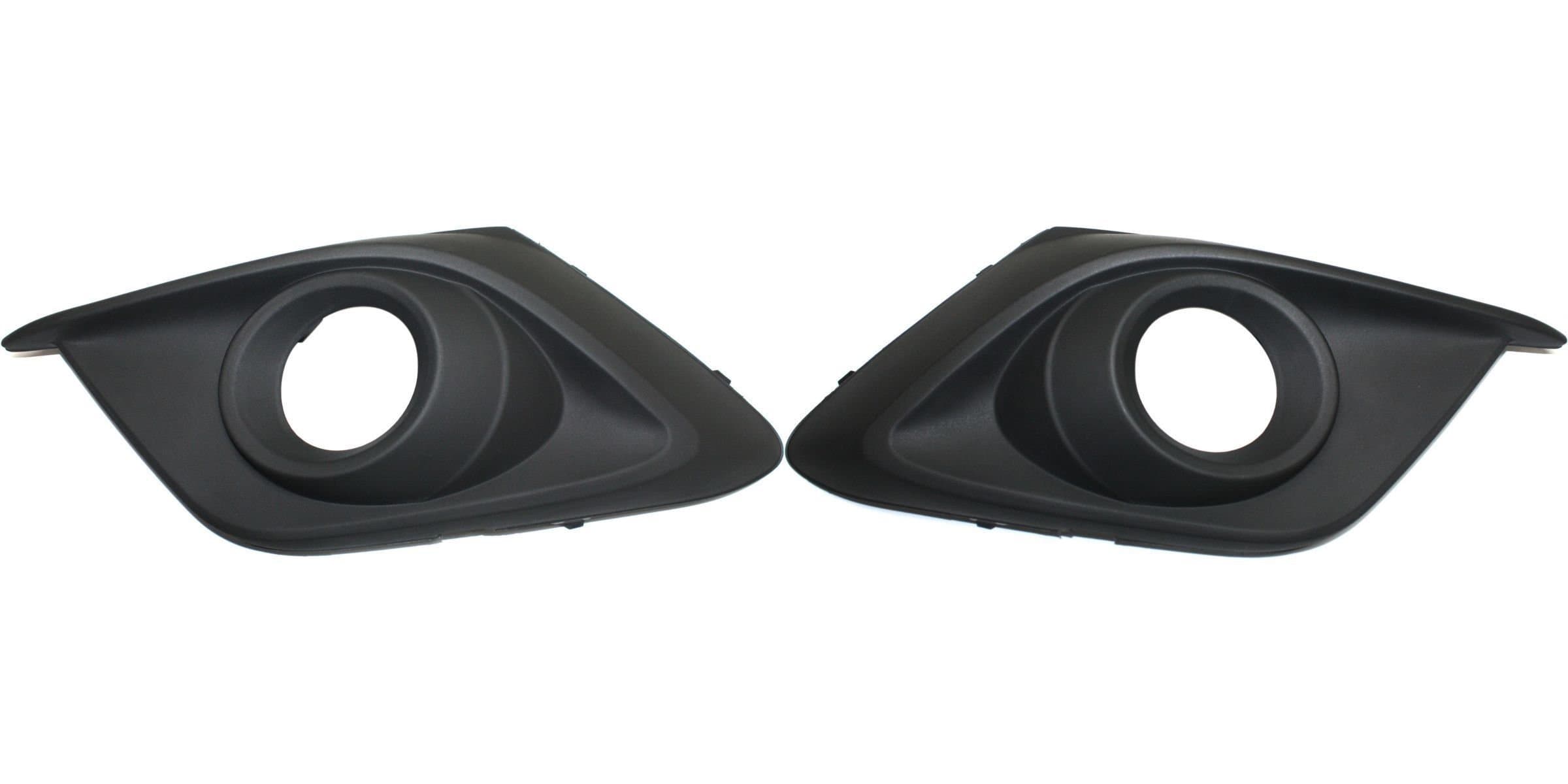 DAT AUTO PARTS Front Left Driver & Right Passenger Side Set Fog Light Cover Pair Trim Bezel Grille Lamp Insert Replacement For 2014-2016 Mazda 3 Sedan/Hatchback Black Plastic MA1038123 MA1039123