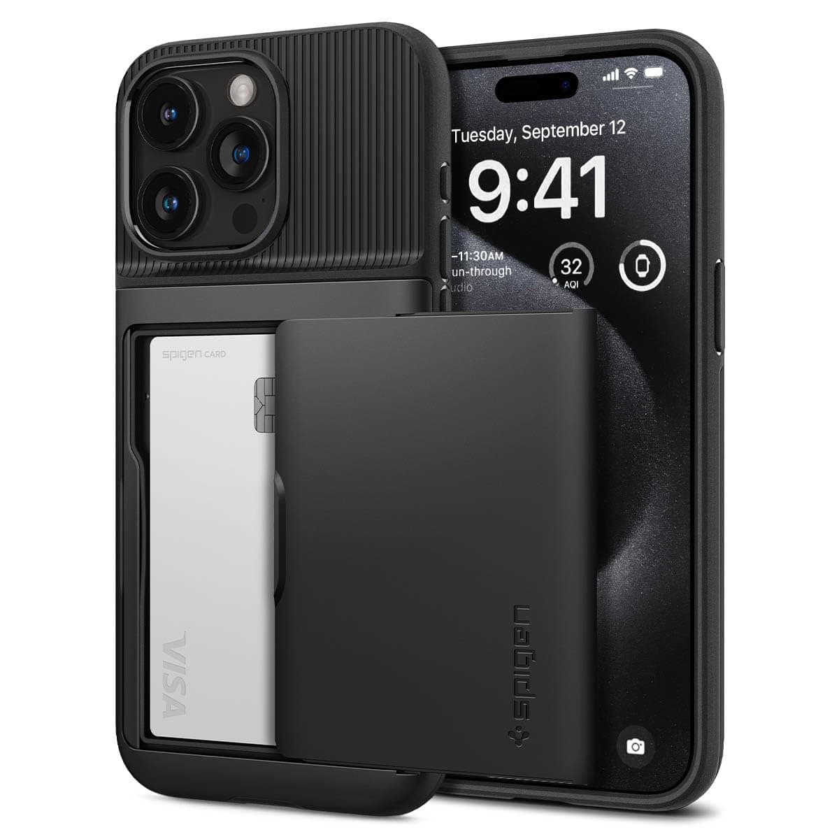 Spigen Slim Armor CS Case Compatible with iPhone 15 Pro Max - Black