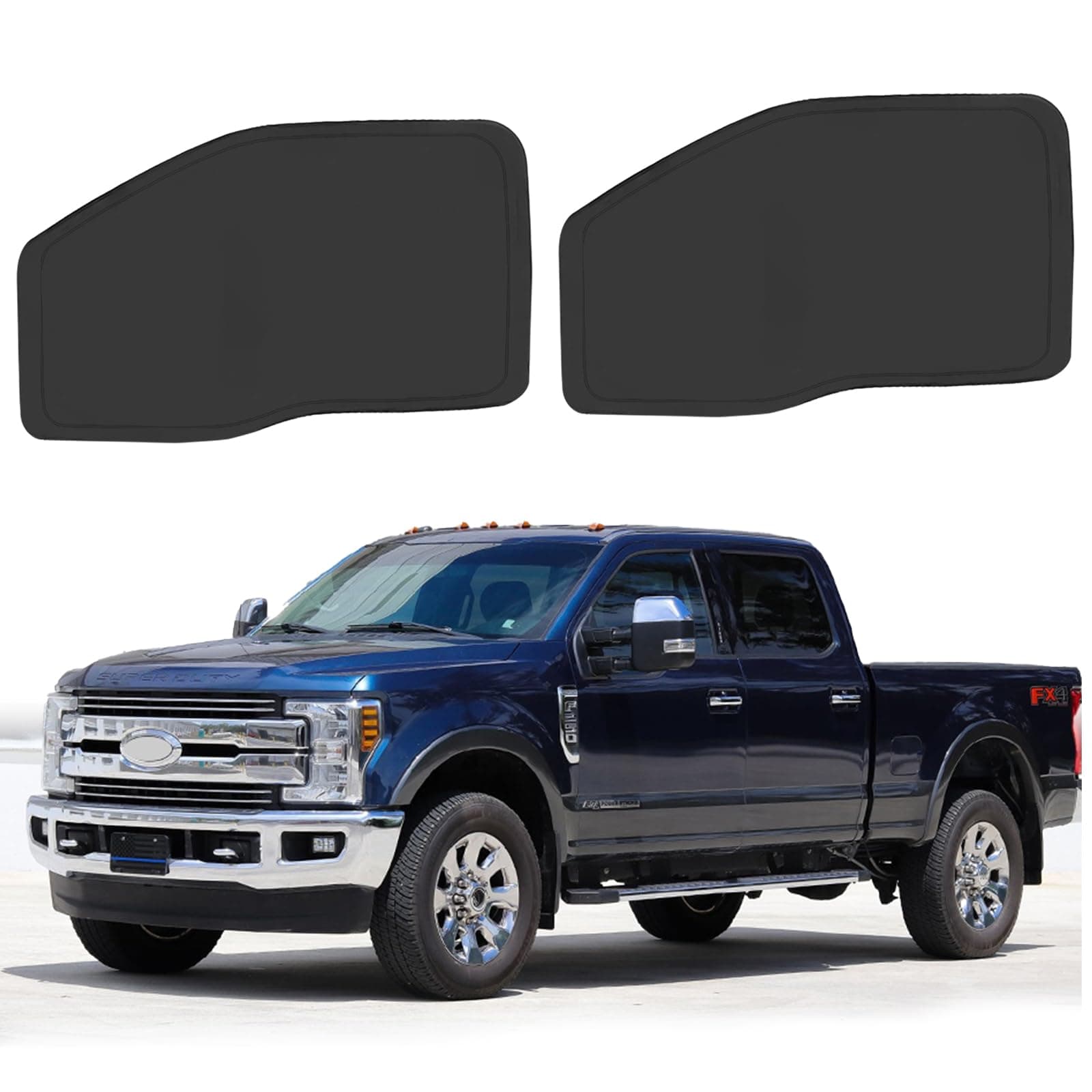 Front Side Window Sun Shade for 2017-2022 Fo-rd F250 F350 Super Duty Accessories 2Dr 4Dr Pickup, Foldable Window Sunshade Sun Visor Protector, Side Window Shades Sun Shield Blocks UV Rays Heat
