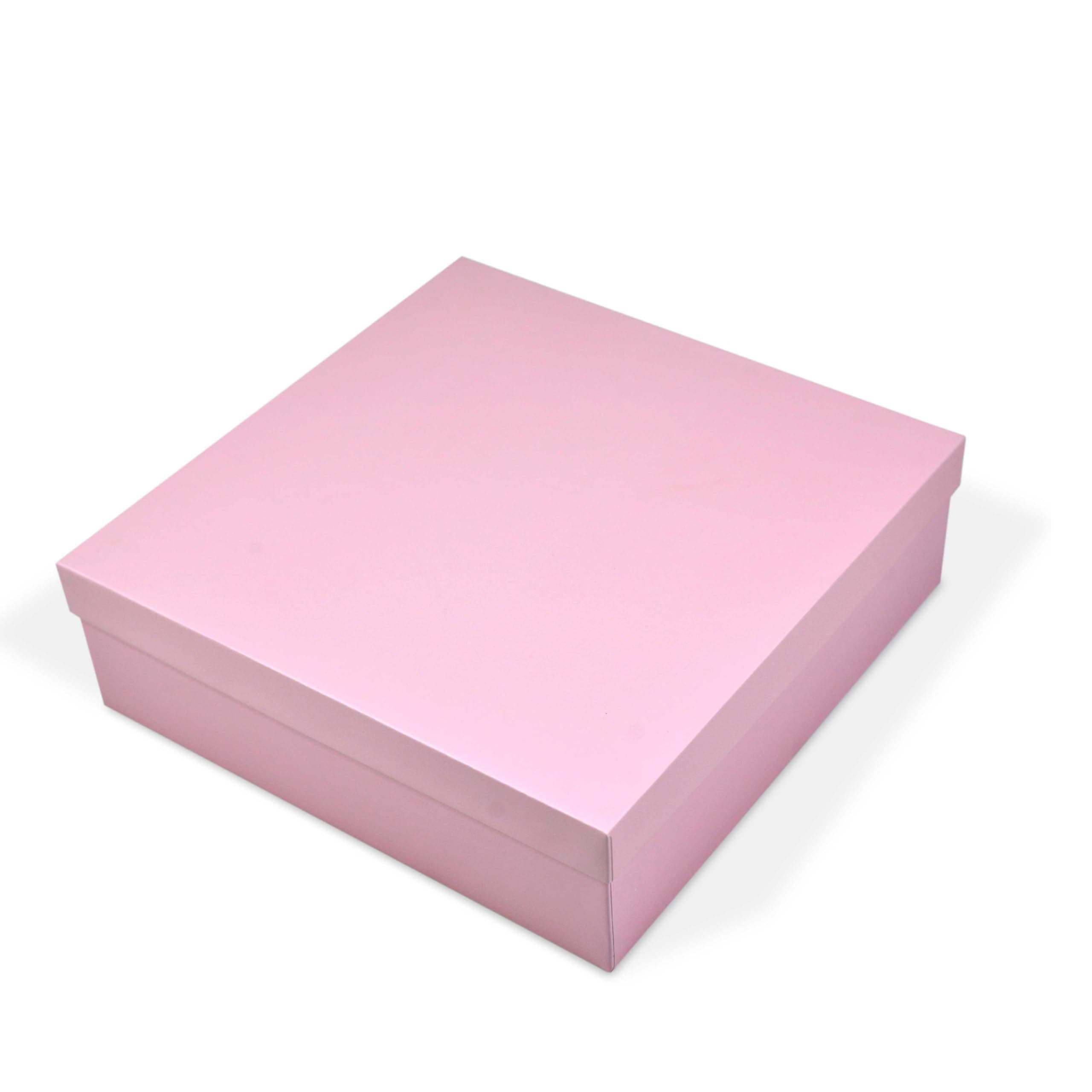 RBS® - Medium Empty gift box (1 Pack) Gift Boxes for Packaging (26 x 26 x 8cm) Multipurpose Valentine's day gift packing box Holds upto 5kg Decorative Gift Hampers box for gift (Solid Pink)