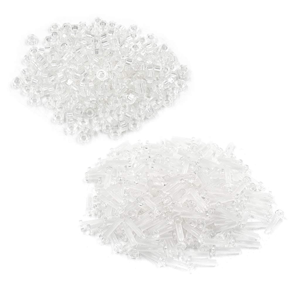 Durable Threaded Head Machine Screws and Hex Bolt Nut Kit Clear 200Pair (M5x12mm)