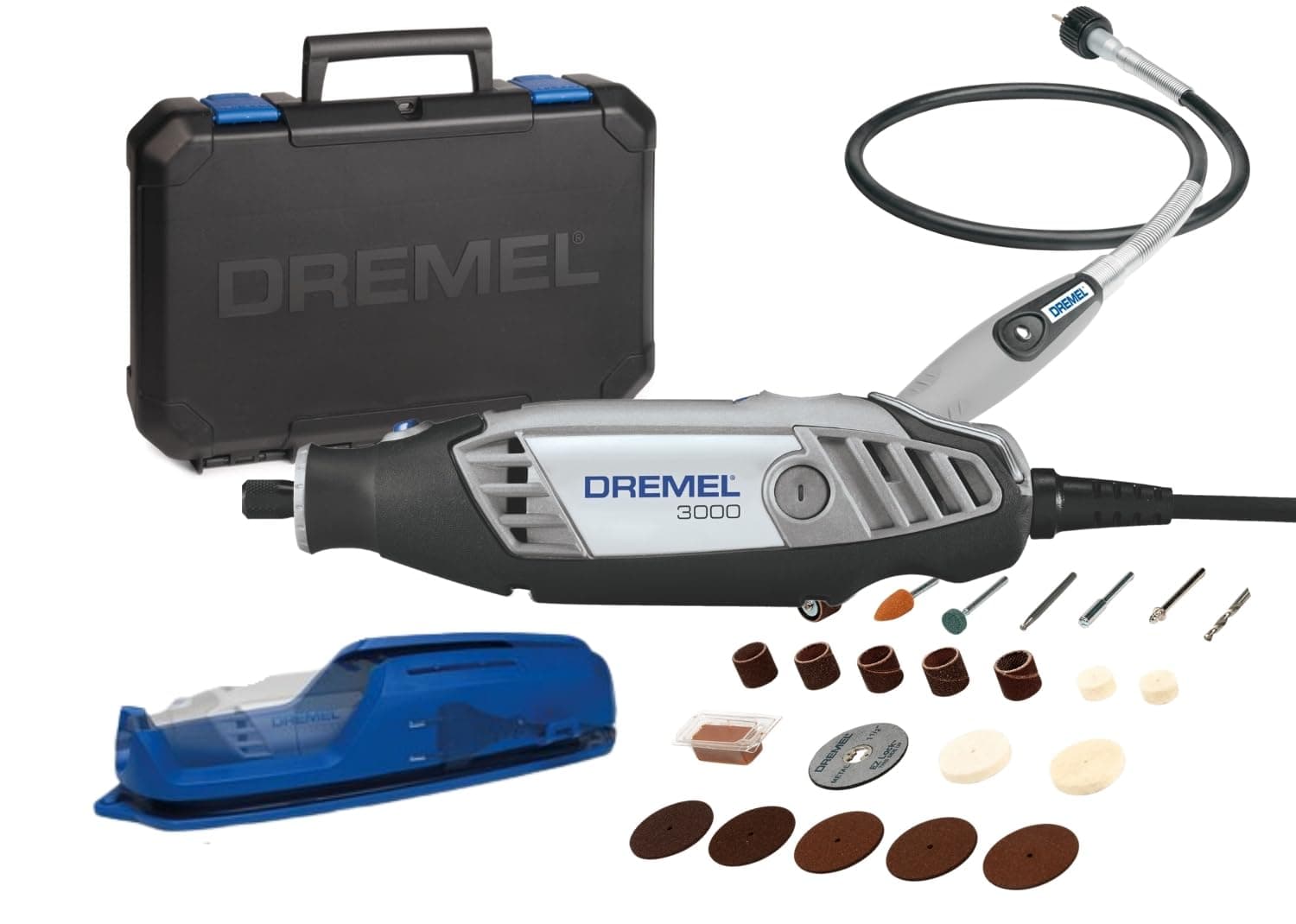Dremel 3000 Rotary Tool 130 W, Multi Tool Kit with 1 Attachment 25 Accessories, Variable Speed 10.000-33.000 RPM
