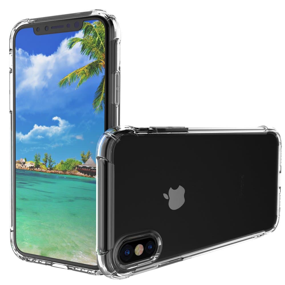 iPhone X Case,OTOLIN [Shock Absorption] Reinforced Corners on Soft TPU Bumper Turn sound hole Protective Case (clear)