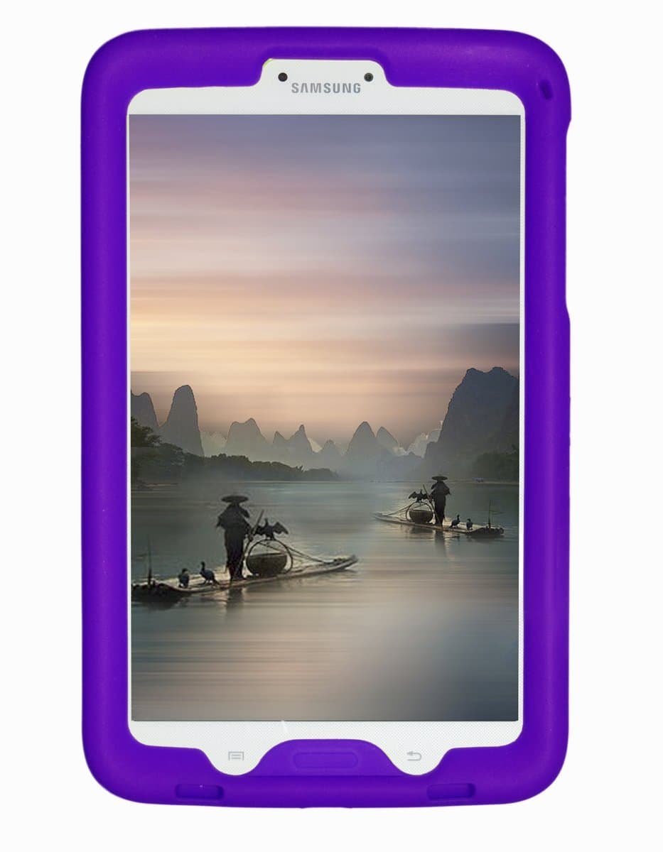 Bobj Rugged Case for Samsung Galaxy Tab 3 8-inch Screen Size Tablet, Model SM-T310, SM-T311, SM-T315 - BobjGear Custom Fit - Patented Venting - Sound Amplification - Kid Friendly (Playful Purple)