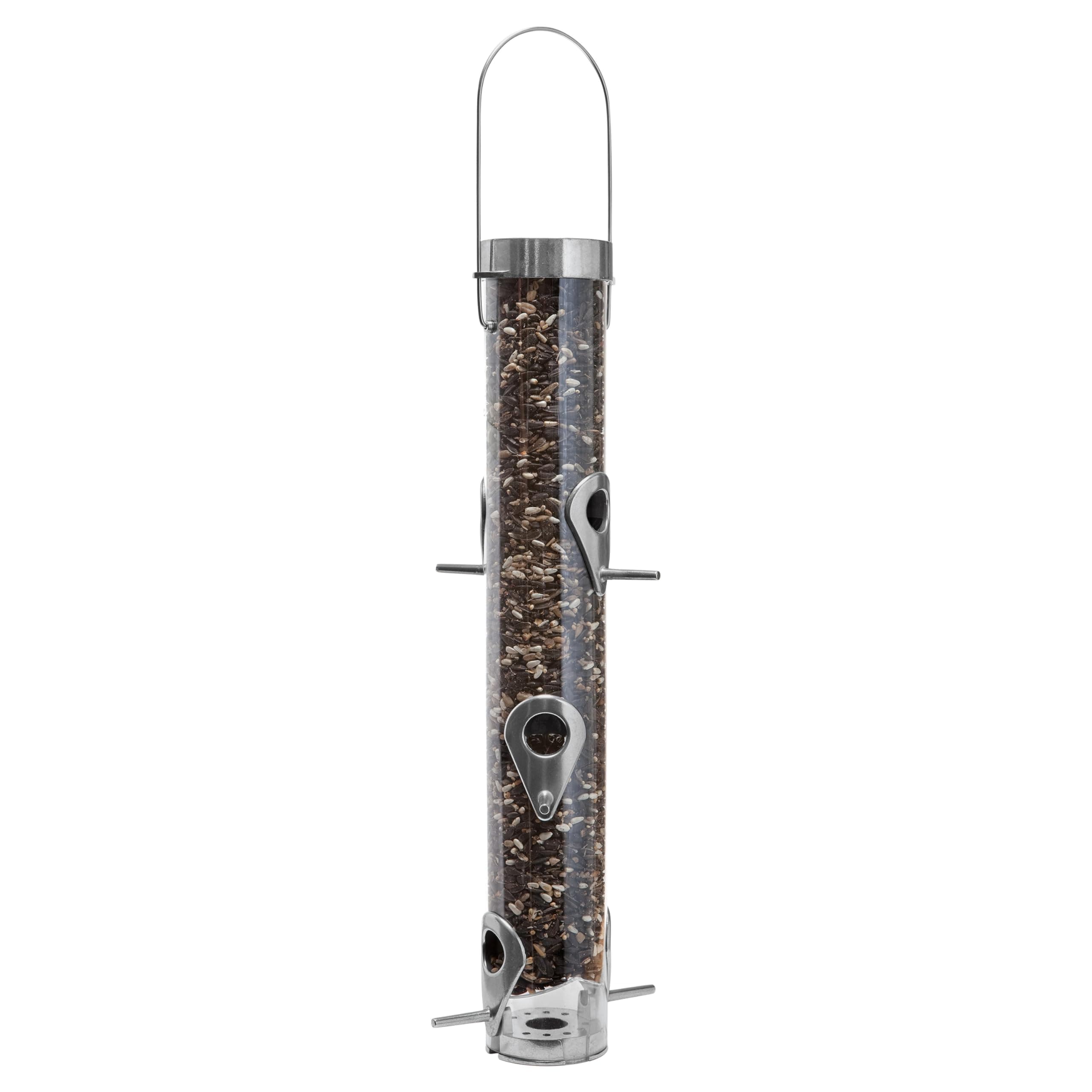 Classic Sunflower or Mixed Seed Bird Feeder, Ring Pull Advantage, 6 Feeding Stations, 1 lb Bird Seed Capacity, 20-Inch