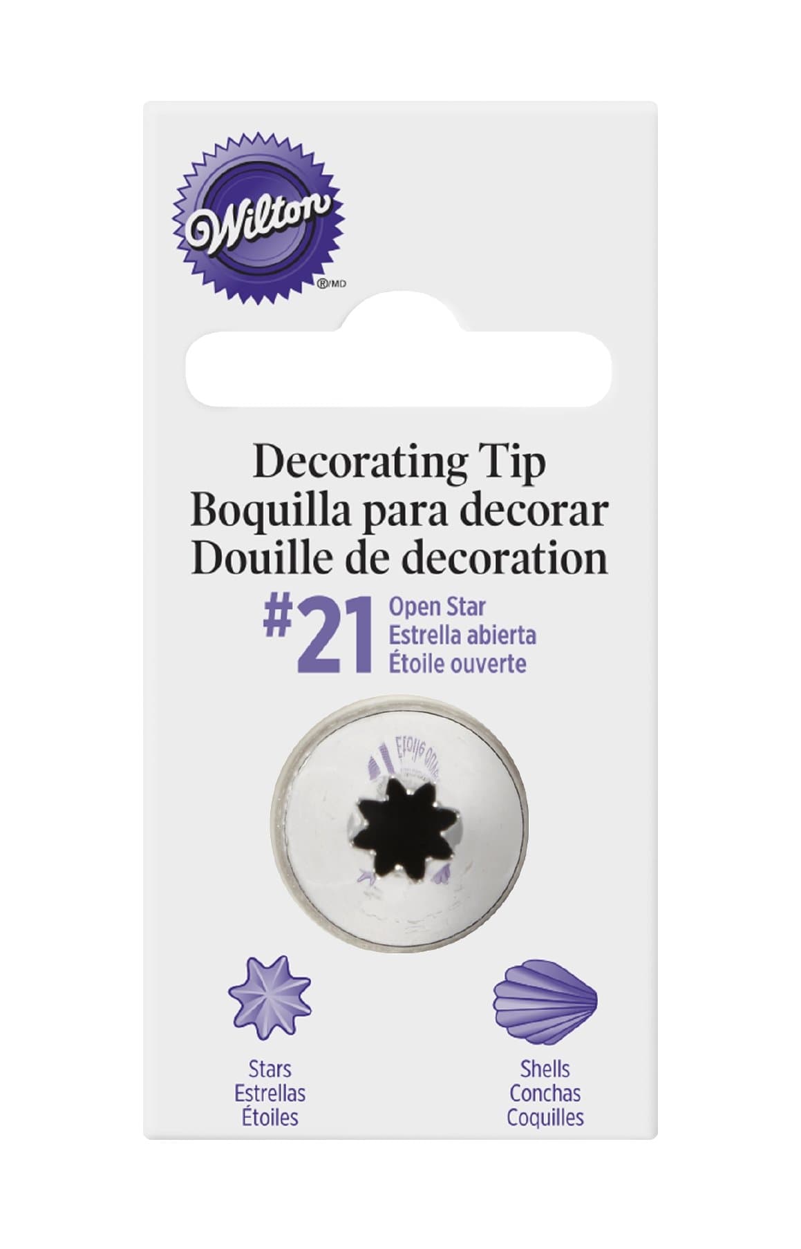 Wilton Cake Decorating Tip Pkg Open Star #21