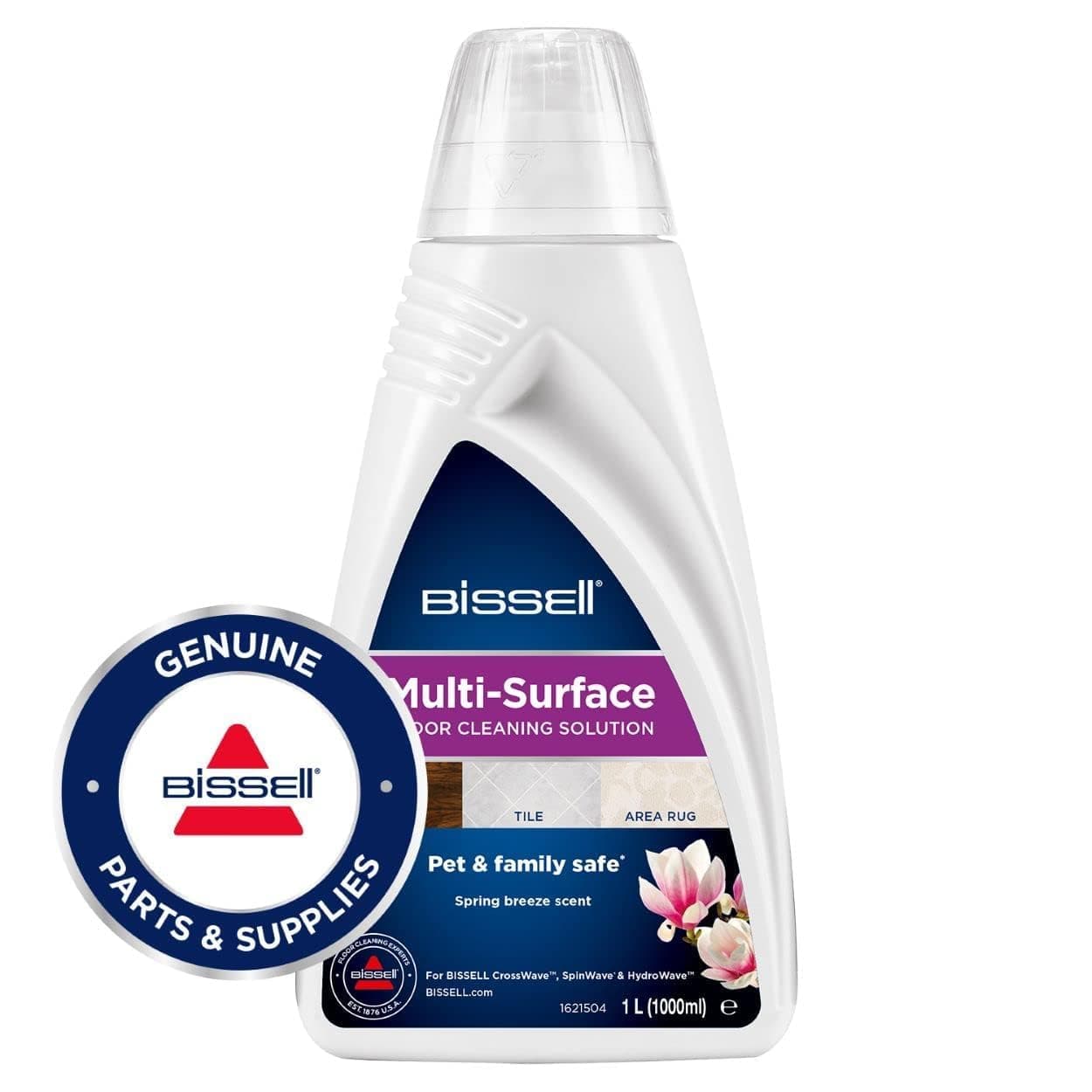 Multi-Surface Floor Cleaning Solution, For BISSELL CrossWave & SpinWave, 1L, Everyday cleaning for sealed hard floors and area rugs, 1789L