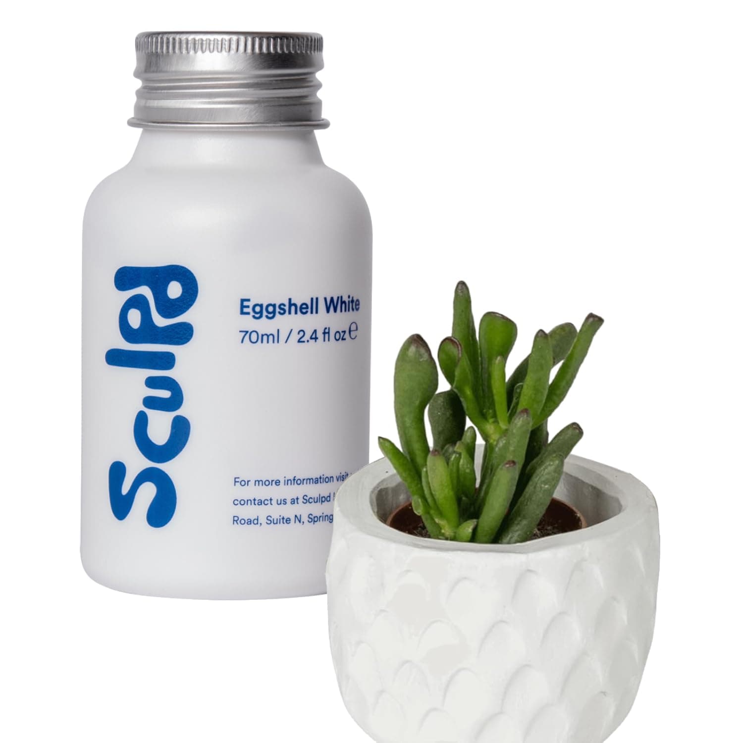 Sculpd Eggshell White Thick Acrylic Paint White Base Coat - Non Toxic Paint for Wood, Air Dry Clay, Pottery, Canvas, Hobby, Craft, Fabric, Rocks - Waterproof Professional Grade Acrylic, 70ml