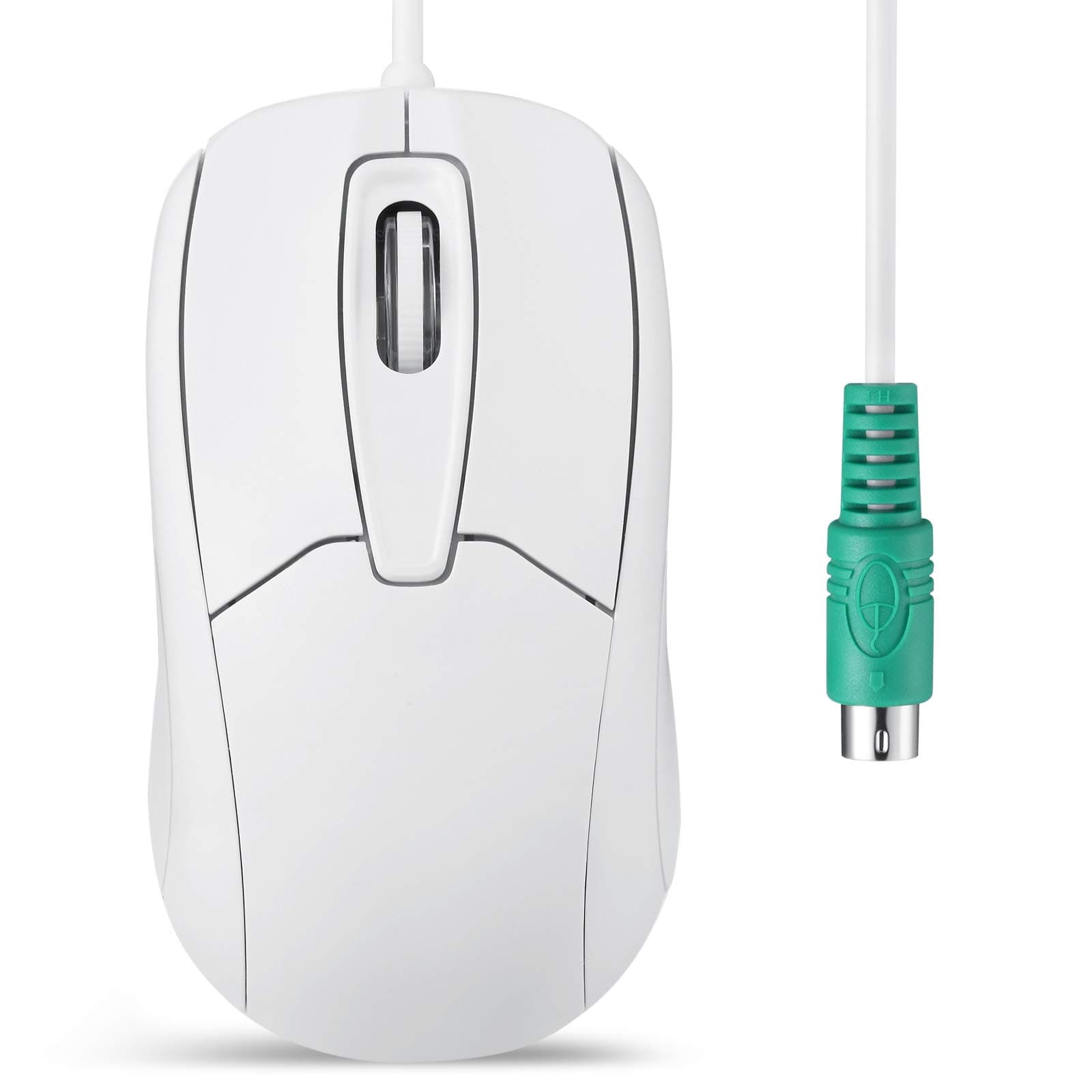 PERIMICE-209 P, Wired PS2 Optical Mouse with Scroll Wheel and 1000 DPI, White