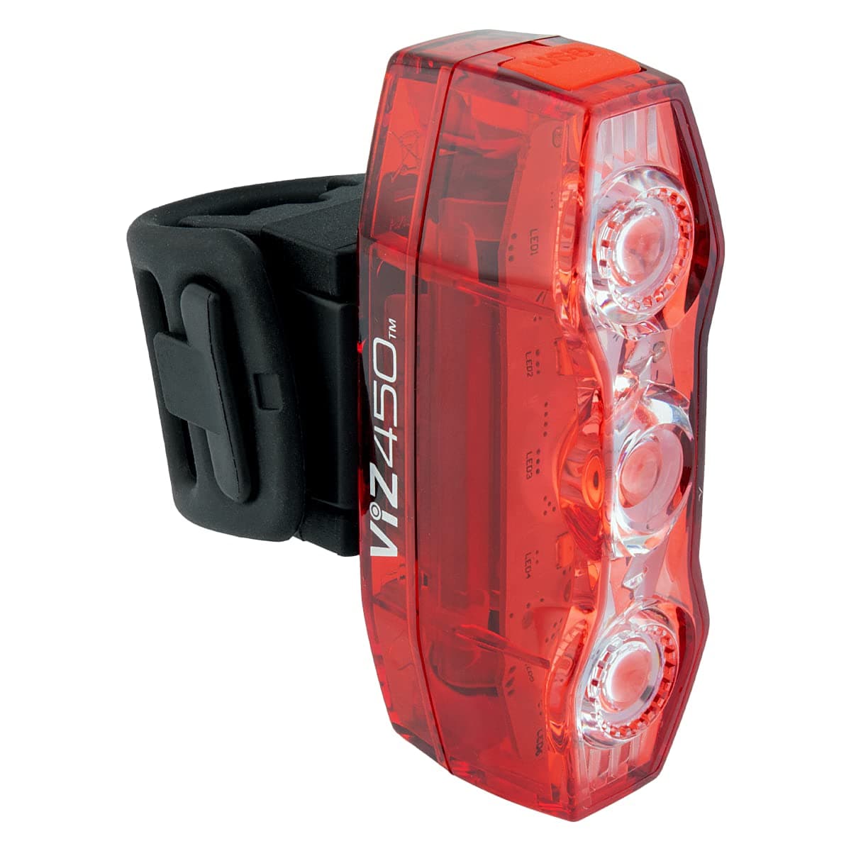 CatEye ViZ450 Rear Bike Light – Ultra-Bright 450 Lumen Rechargeable Rear Bicycle Light | OptiCube Lens & Daytime Hyperflash Mode for Maximum Visibility | USB Rechargeable | CatEye Bike Accessories
