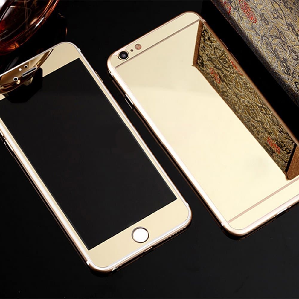 Zoetec iPhone 7, 7 Plus, 6, 6 Plus Front and Back Mirror Tempered Glass Full Cover HD Protector (iPhone 6, Gold)