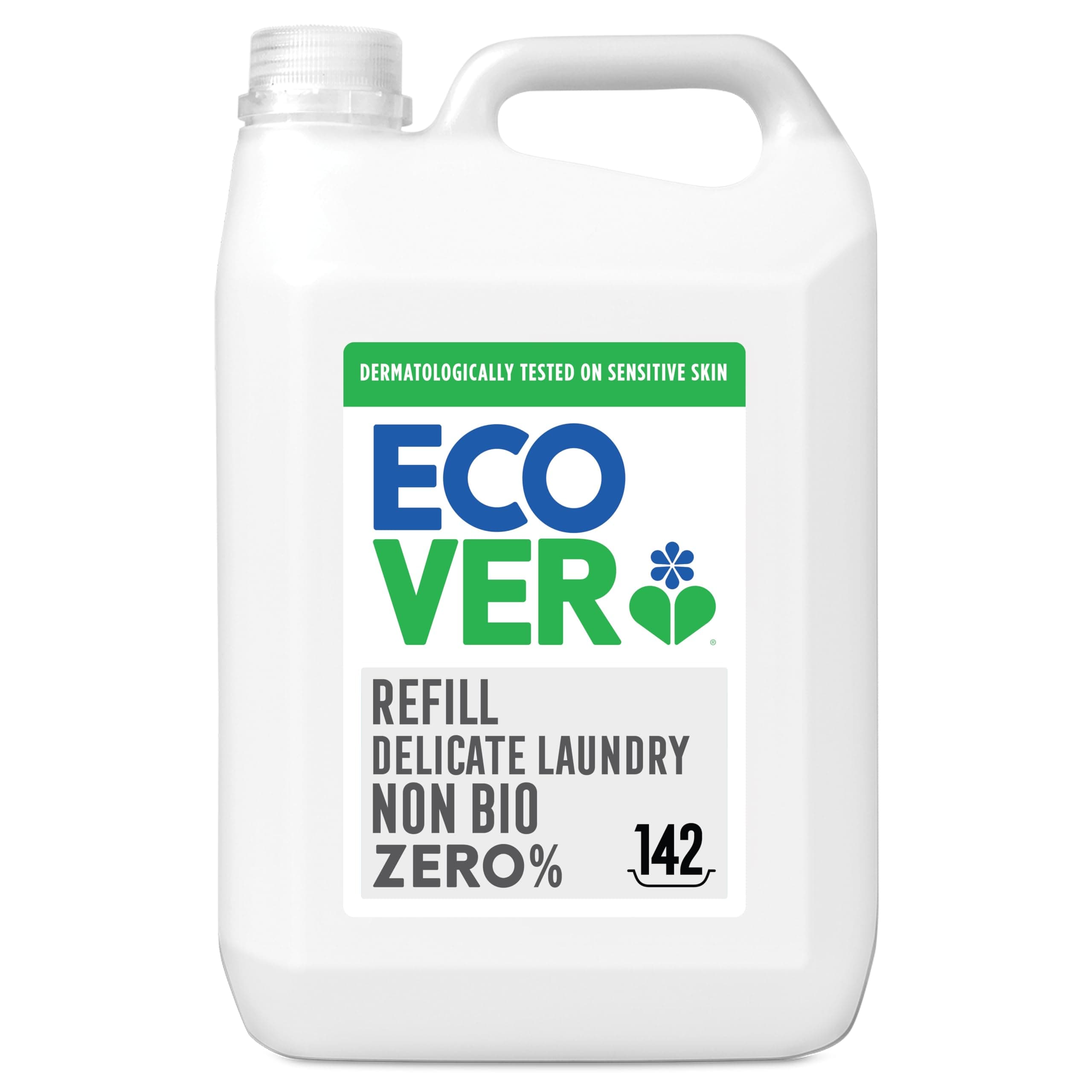 Ecover Zero Non-Bio Laundry Detergent Refill, For Sensitive Skin, Baby Laundry Washing Liquid, 5L