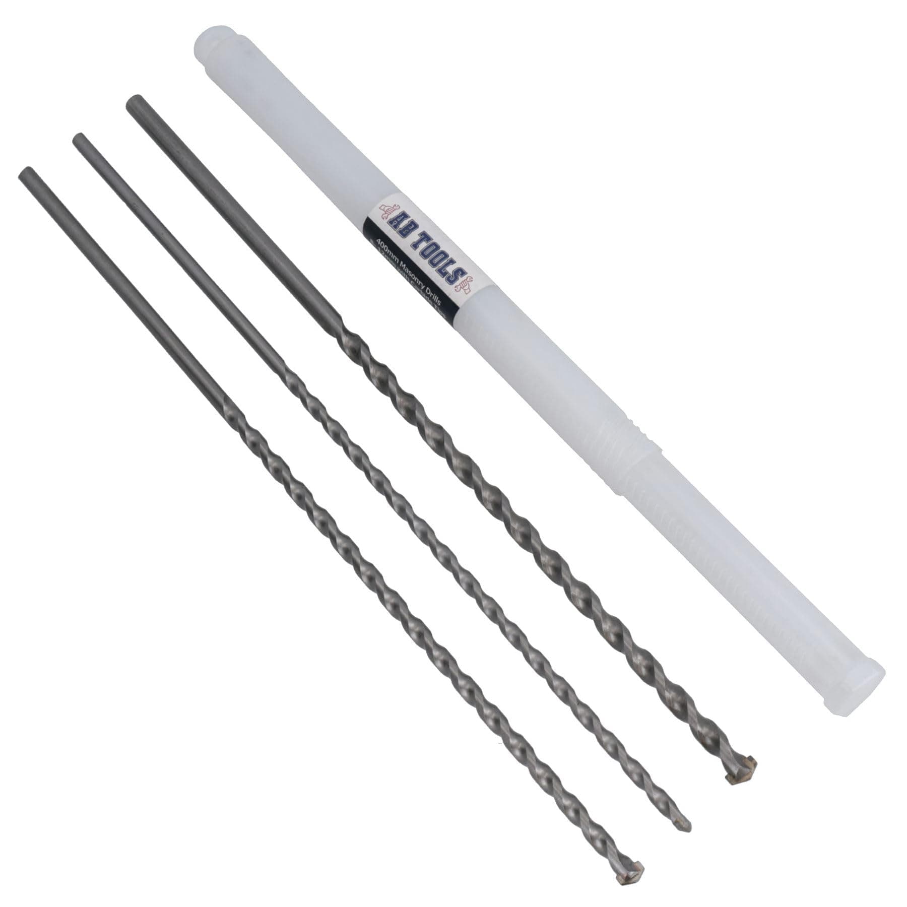 AB Tools-Toolzone 3pc Long Masonry Drills for Bricks Blocks Concrete Carbide Tips 400mm 812mm