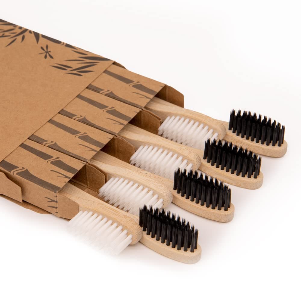 Virgin Forest Bamboo Toothbrushes, 8 Pcs Soft Bristle Eco-Friendly Biodegradable Toothbrushes