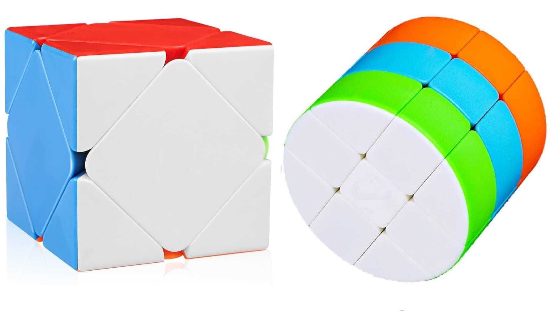 Speed Cube Set Skweb & 3 X 3 Barrel Cube Stickerless High Speed Cube Combo Pack of 2 (2 Pieces)