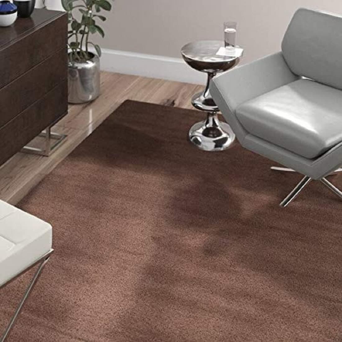 ZARACARPETS Solid Plain Exported Quality Hand Made Carpets and Rug Size 5 Feet by 8 Feet (5x8 feet) Brown
