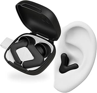 Alpine Silence Earplugs for Sleep, Focus & Travel - V-Shape Snug Fit & Soft Oval Tips – 4 Sizes XS/S/M/L - Comfortable, Reusable Hearing Protection - up to 25dB – Black