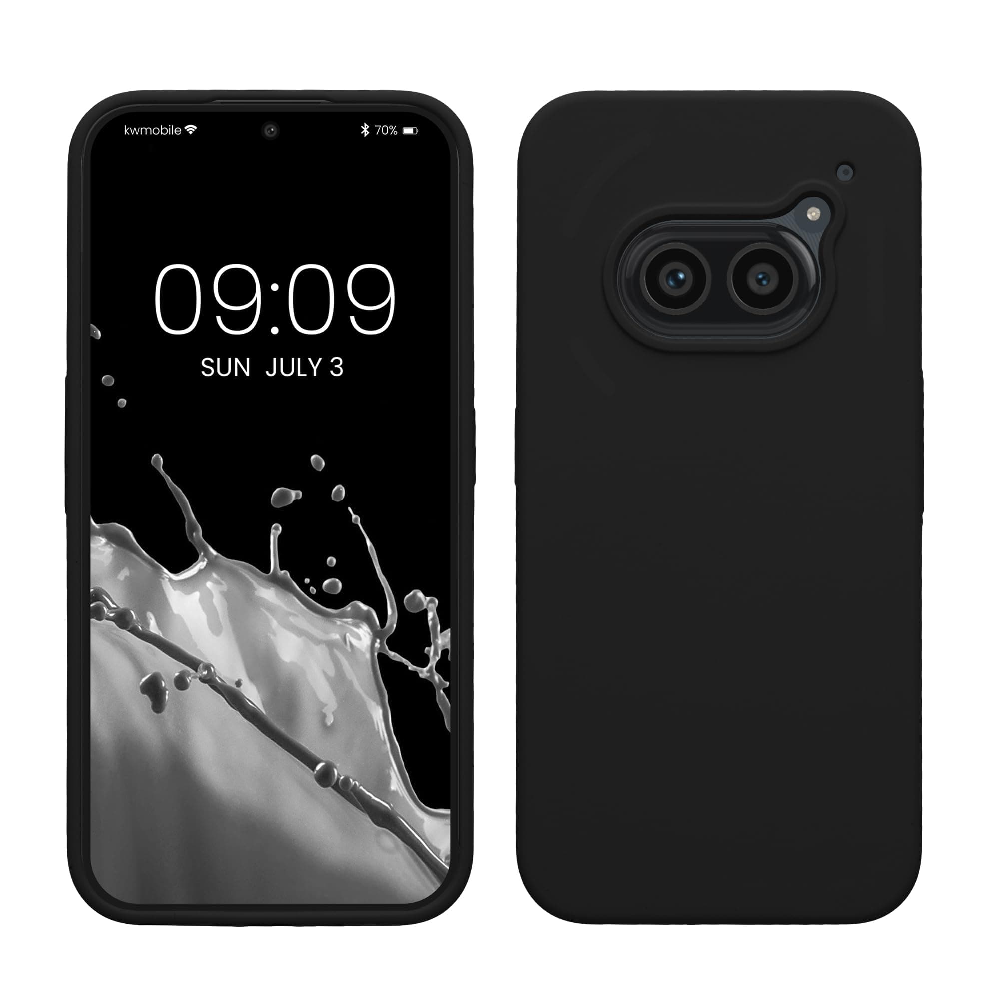 kwmobile Case Compatible with Nothing 2a / 2a Plus - TPU Silicone Phone Cover with Soft Finish - Black