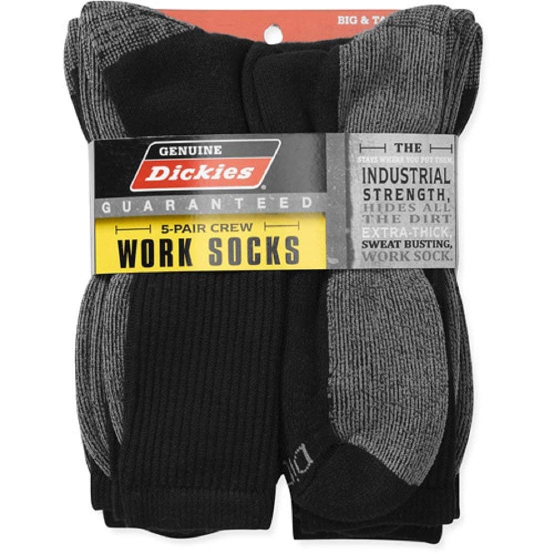 Genuine Mens 5-Pair Crew Work Socks