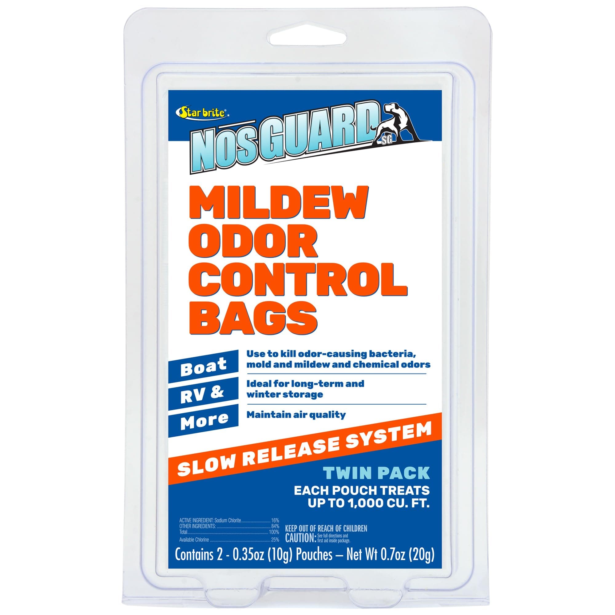 Star Brite NOS-Guard Mildew Odor Control Bags - Slow Release System - Twin Pack