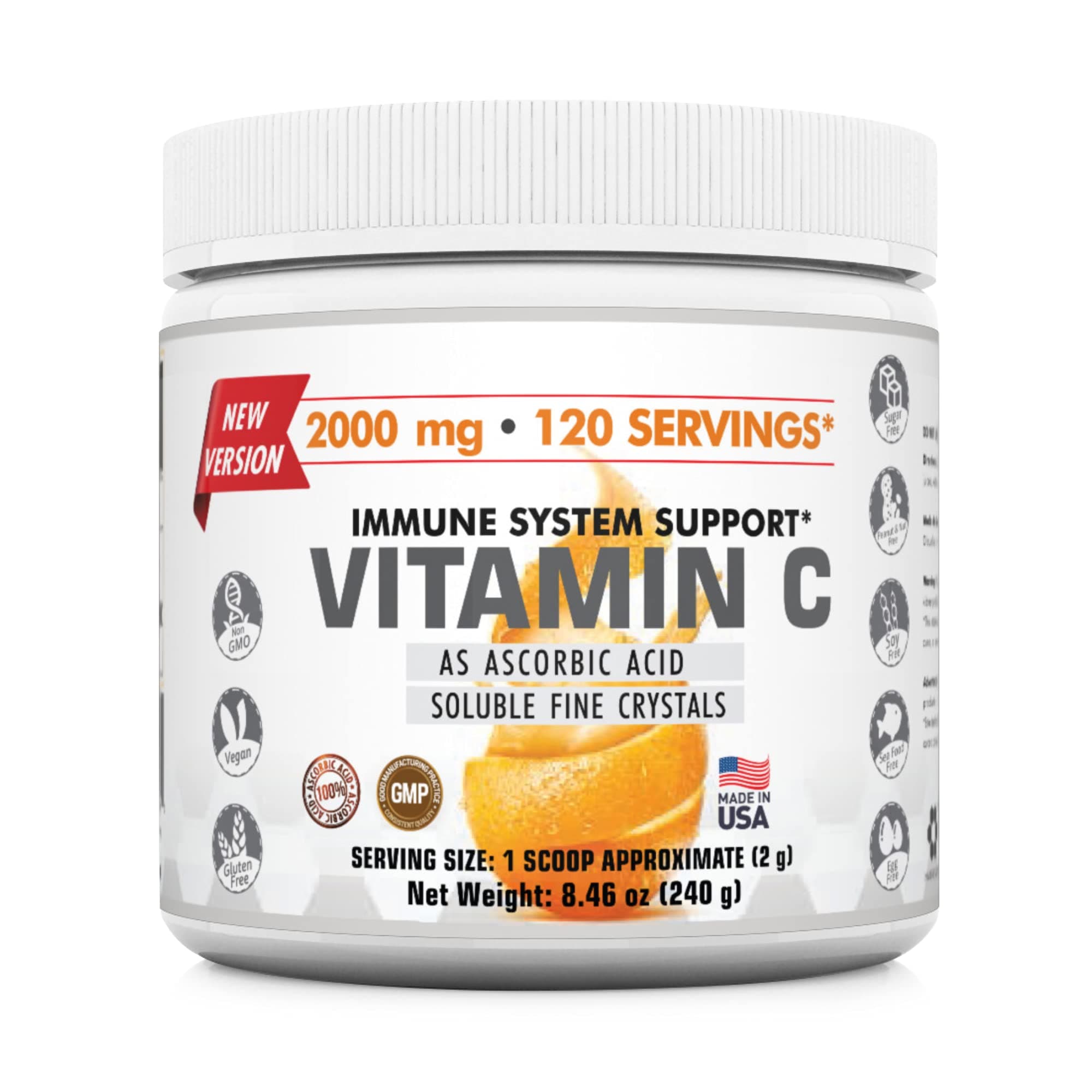 Immune & Genetics Protocols LLC Vitamin C High Potency* 2000 mg - Versatile and Powerful (120 Servings/4 Month approximate)
