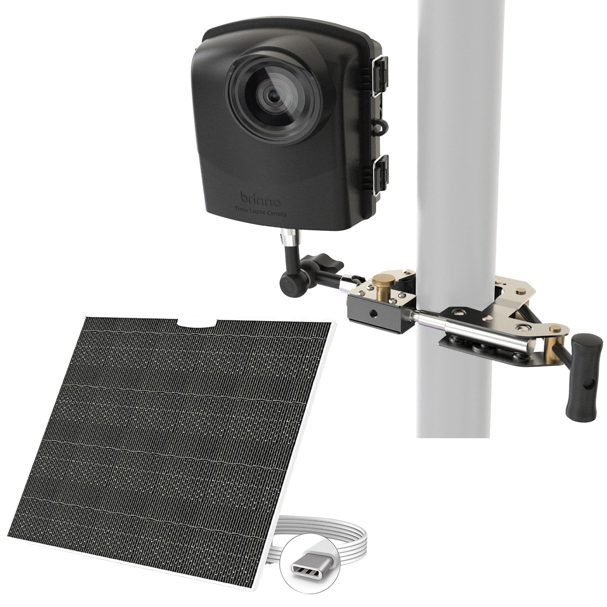 BCC2000 Plus + ASP1000-P Construction Camera and Solar Panel Kit Bundle | Includes: Full HD TLC2000 Time Lapse Camera, 32-ft Extender for Laptop/Tablet