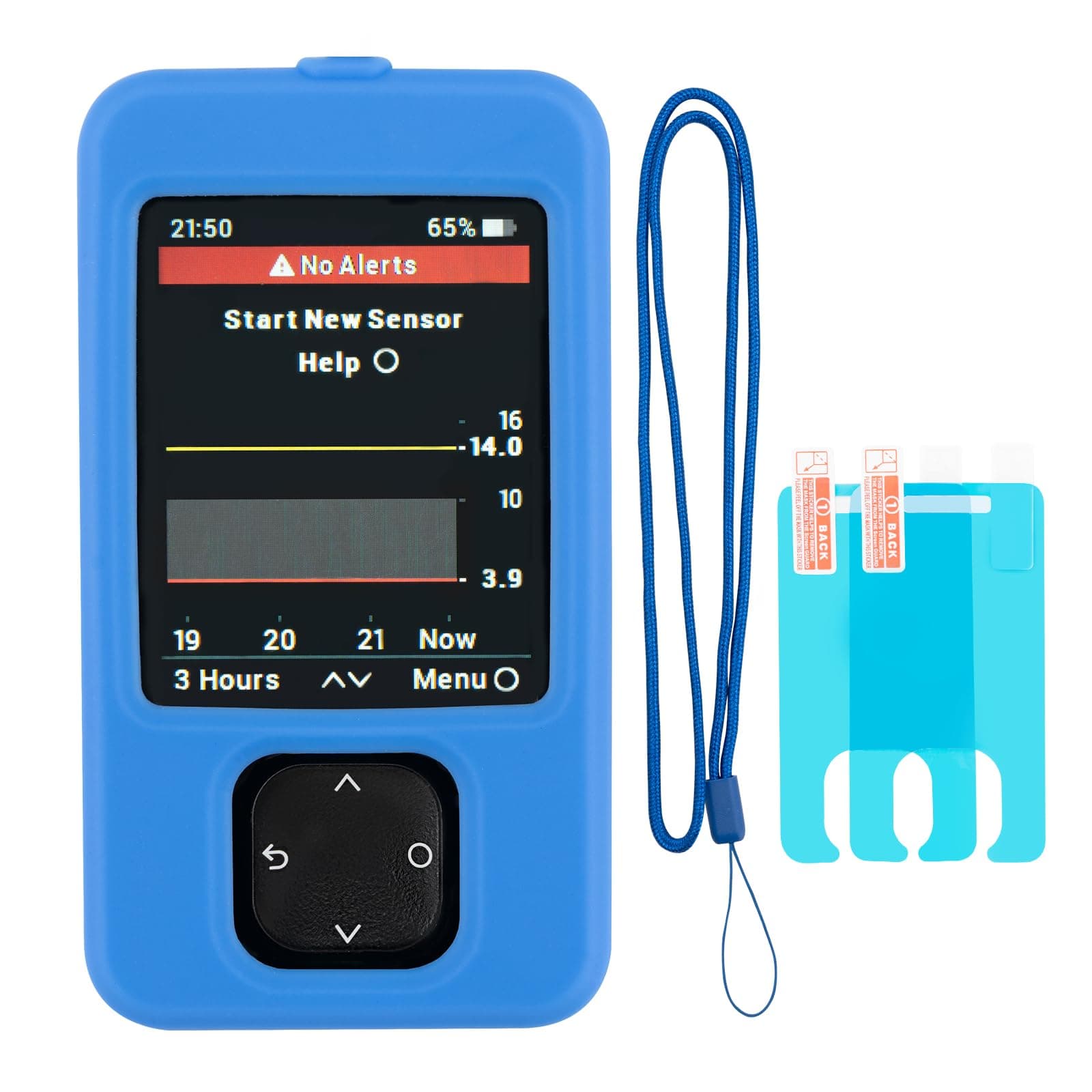 Dexcom G7 Receiver Case with Neck Lanyard and 2PCS Screen Protector (Blue)