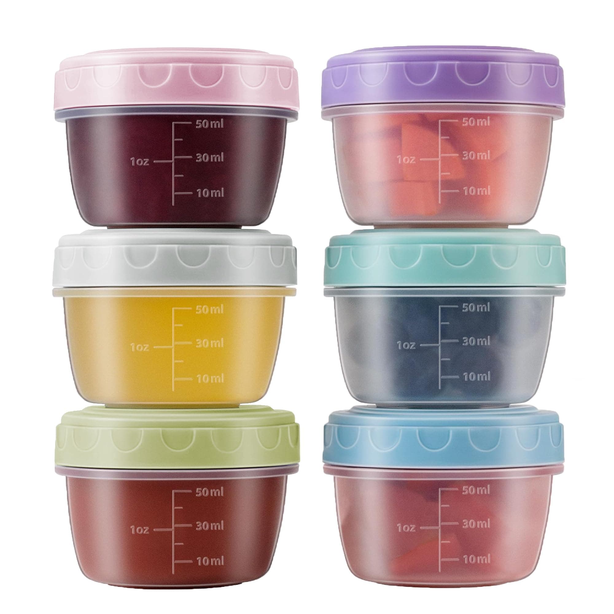 6 Pack 2.7 OZ - 75ml Salad Dressing Container to Go with lids, Reusable Leakproof Sauce Containers for Lunch Box,Dishwasher & Microwave Safe Tiny Condiment Containers with Graduated (6 Pack)