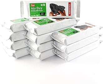 Pepy Premium European Air Dry Modeling Clay Black 2.2 lb Box of 12 Bars, 26.4 lbs Total, Easy to Use Air-Hardening Clay for Classroom and Montessori Sculpting and Crafts Projects