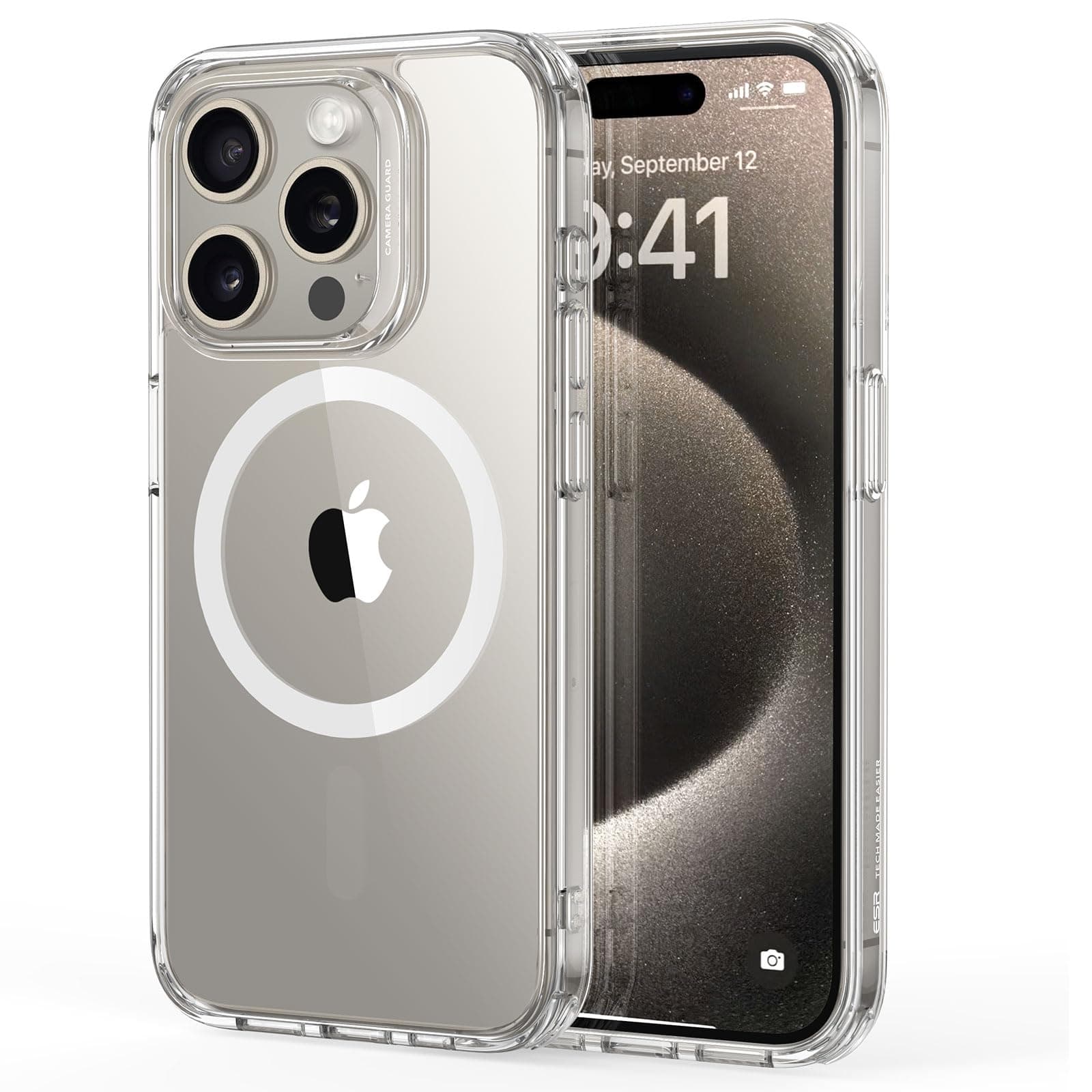 ESR for iPhone 15 Pro Max Case, Compatible with MagSafe, Military-Grade Protection, Yellowing Resistant, Scratch-Resistant Back, Magnetic Phone Case for iPhone 15 Pro Max, Classic Series, Clear