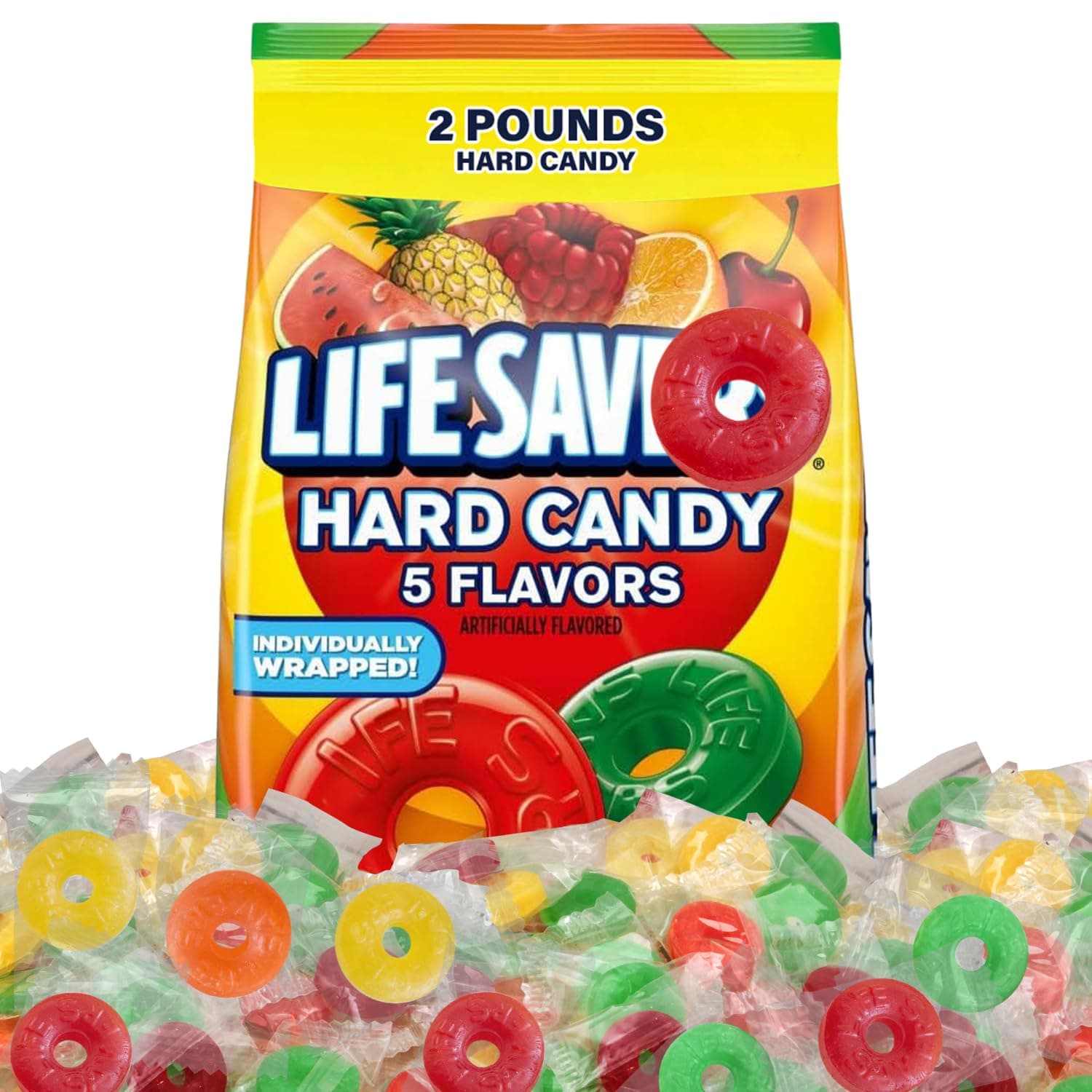 Assorted Hard Fruit Candy Bulk - Bulk Candy Individually Wrapped, Ideal Candies Bulk for Buffets and Party Favors or Snacking at Home, Perfect for Sharing with Friends and Family. 2 Pounds
