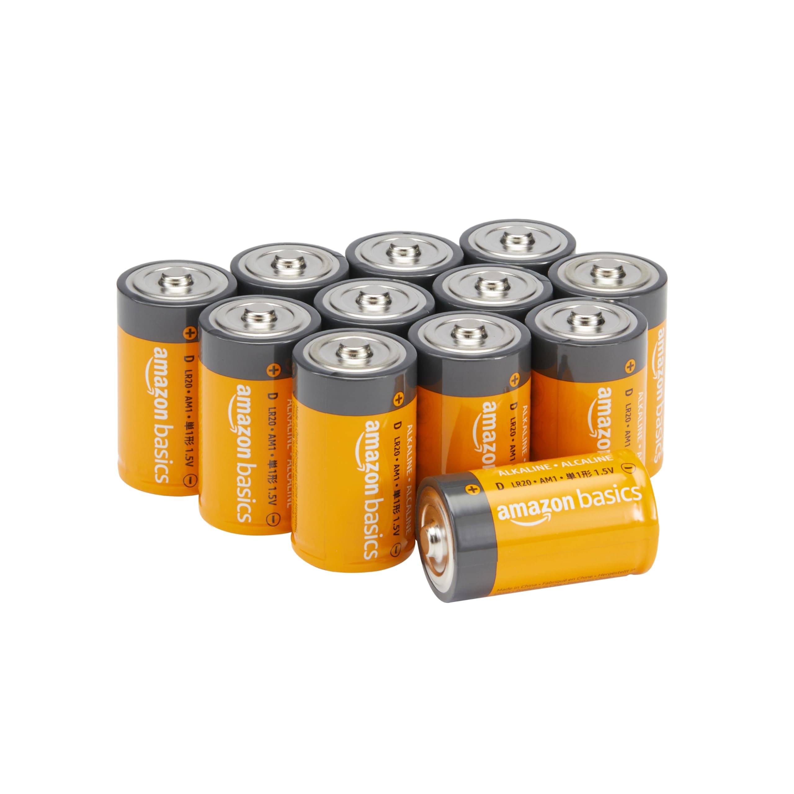 12 Pack D Cell All-Purpose Alkaline Batteries, Easy to Open Value Pack
