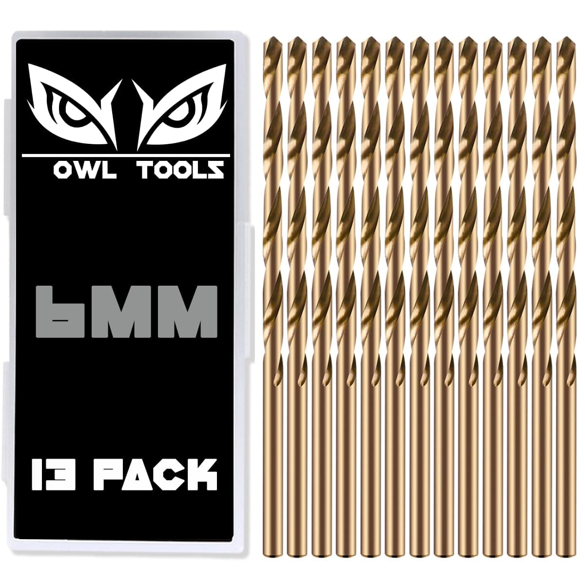 Owl Tools 5.5mm Cobalt Drill Bits - 13 Pack of M35 Cobalt Drill Bits with Storage Case - Perfect Metric Drill Bits for Metal, Hardened & Stainless Steel, Cast Iron, and More!