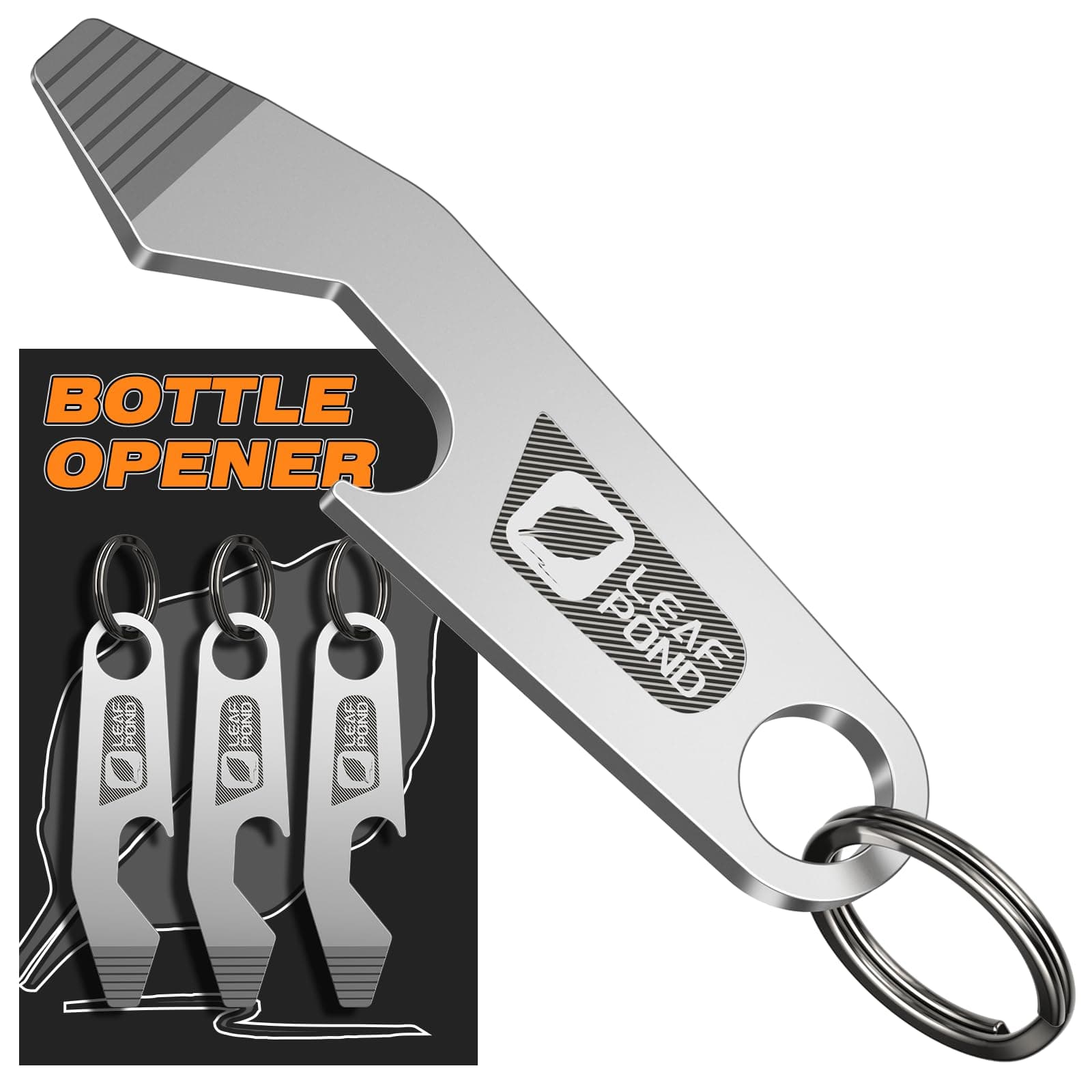 3-Pack Multitool, EDC Bottle Opener, Flathead Screwdriver, Mini Pry Bar, Can Opener, Package Opener, Stainless Steel Keychain Tool