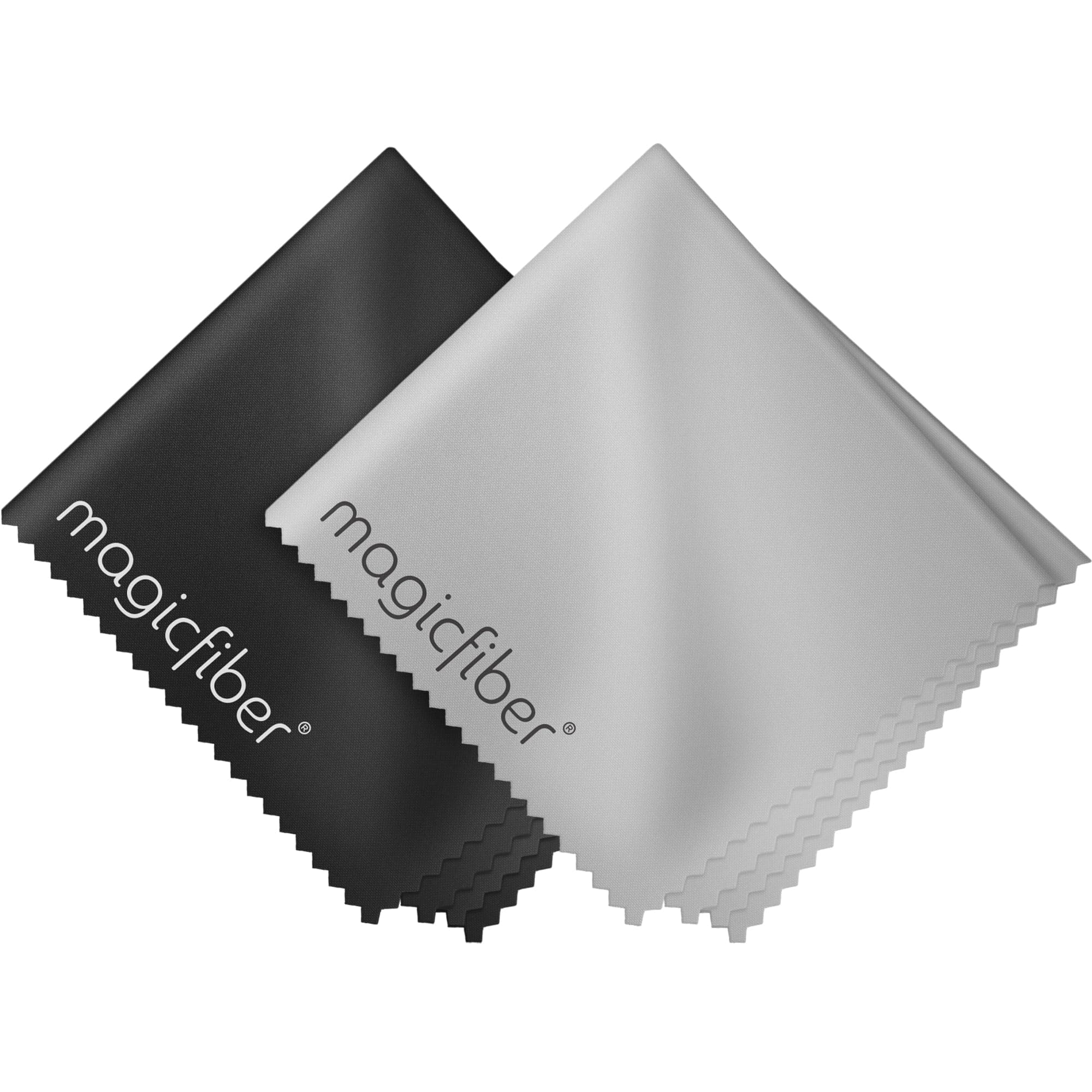 (2 Pack) MagicFiber Microfiber Cleaning Cloths - For Tablets, Lenses, and Other Delicate Surfaces (1 Blue and 1 Grey 6x7")